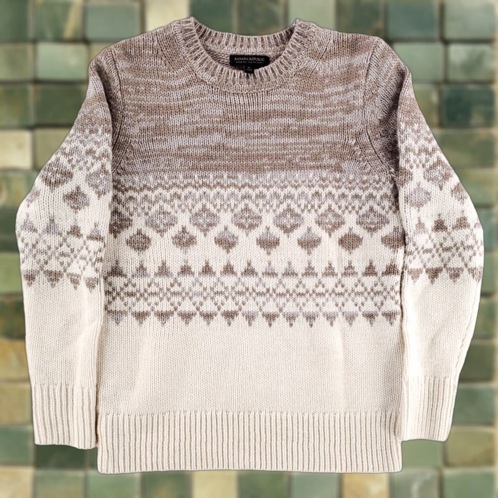 Banana Republic Banana Republic Sweater Nordic Wool Alpaca Acrylic Blend Italian Yarn Mens M Multicolor Wool Pullover Mens M Size US M / EU 48-50 / 2 - 1 Thumbnail