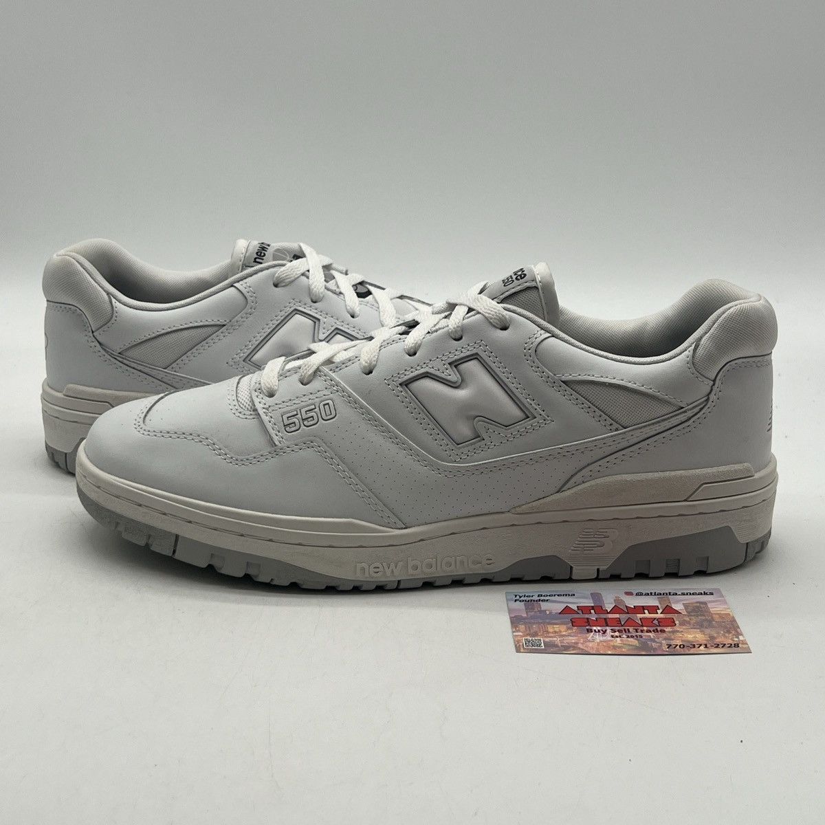 New Balance 550 white grey Size US 12 / EU 45 - 1 Thumbnail