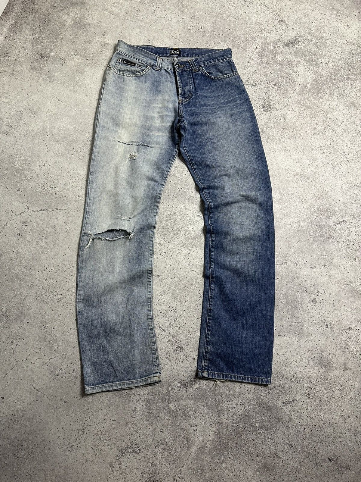 Dolce & Gabbana VTG Rare Y2K Dolce & Gabbana Two Color Distressed Pants Size US 30 / EU 46 - 10 Thumbnail