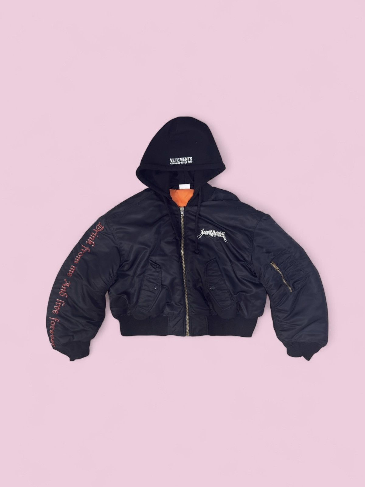 Vetements Vetements AW17 Total Fucking Darkness Bomber Size US S / EU 44-46 / 1 - 1 Thumbnail