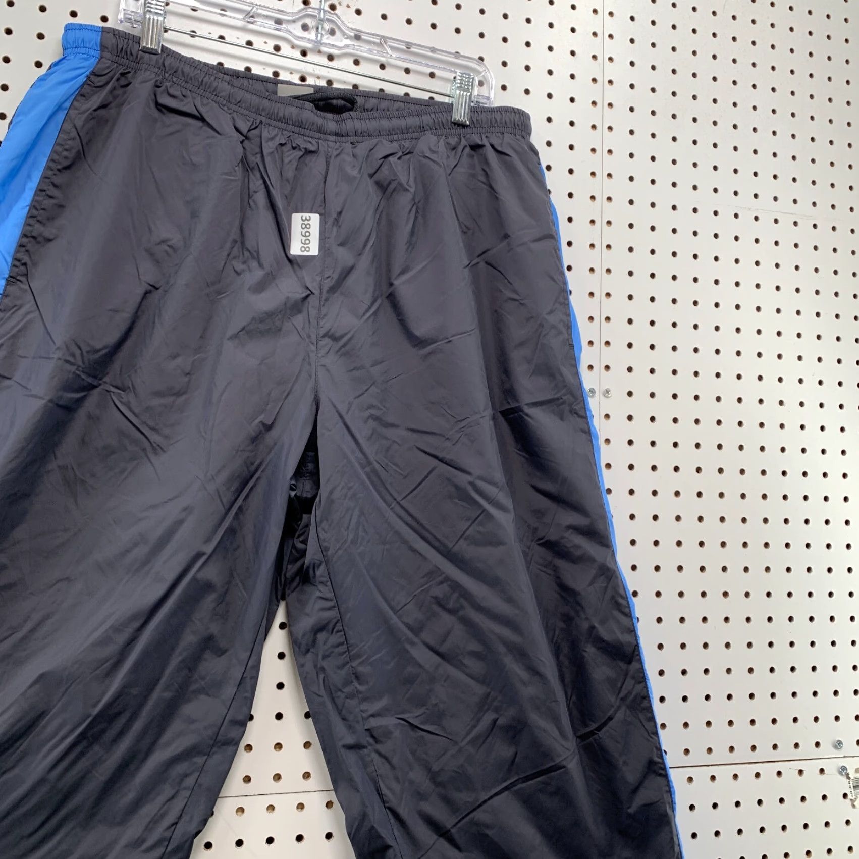 Nike VINTAGE Nike Track Pants Men 2XL Blue Striped Lined Swoosh Drawstring 34x32.5 Athletic Mens Size US 39 - 5 Thumbnail