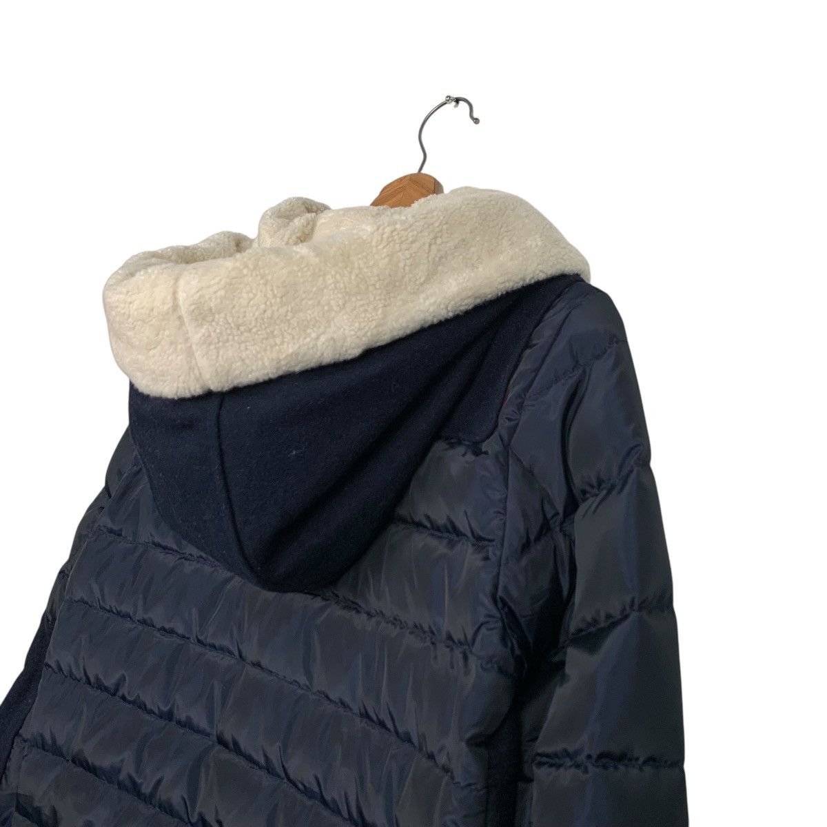 Tommy Hilfiger TOMMY HILFIGER Puffer Wool Hooded Hybrid Long Coat 2456-C110 Size US XS / EU 42 / 0 - 9 Thumbnail