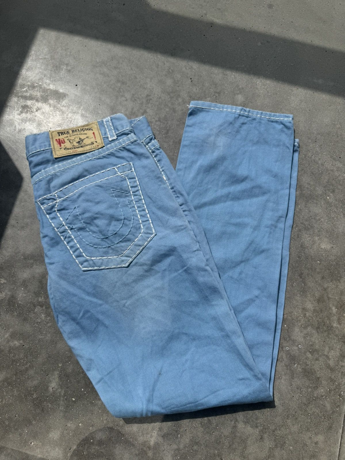 True Religion True Religion Baby Blue Streetwear rare hype denim jeans Size US 36 / EU 52 - 1 Thumbnail