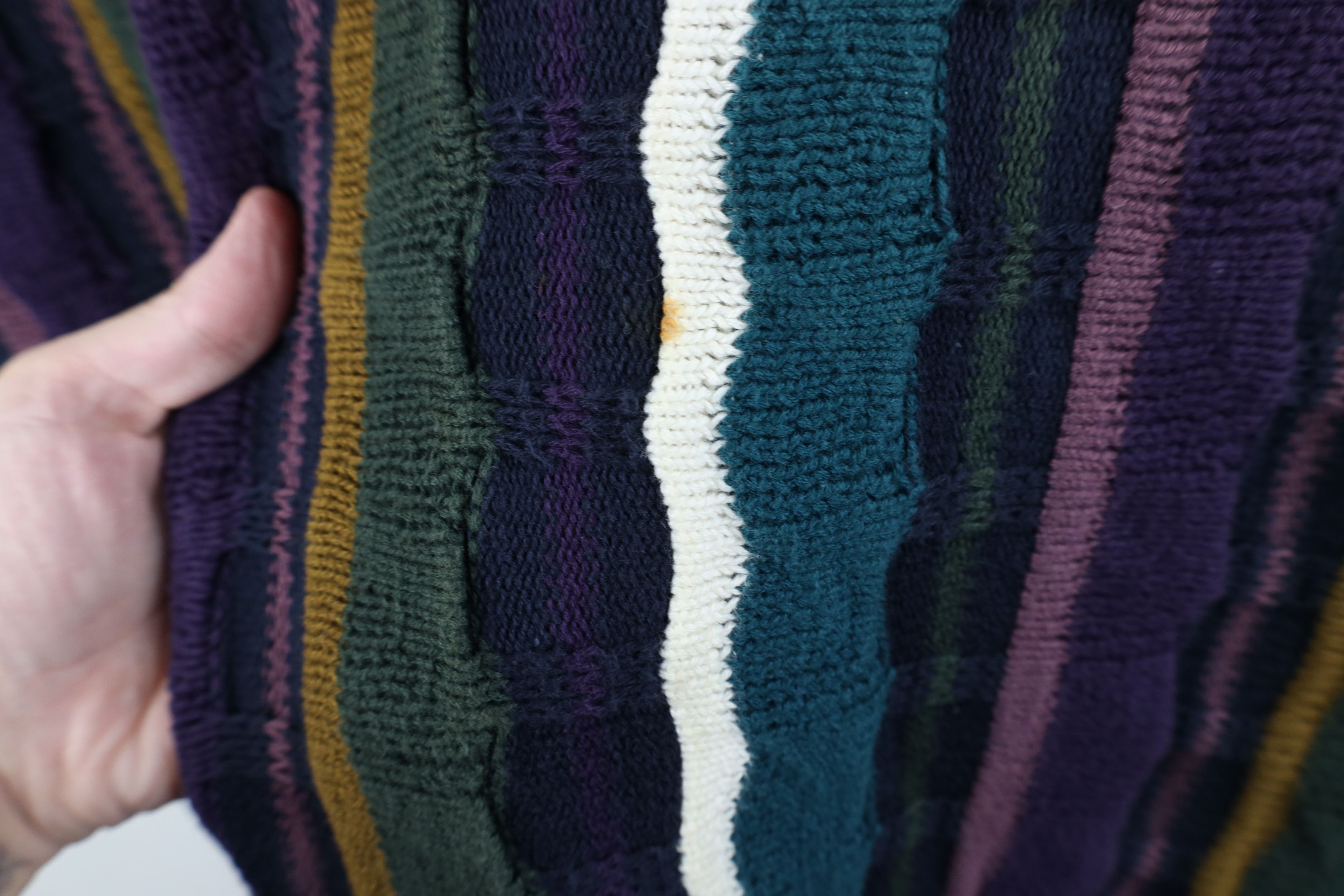 Vintage Vintage 90s Coogi Style Rainbow Striped Knit Sweater Size US L / EU 52-54 / 3 - 4 Thumbnail