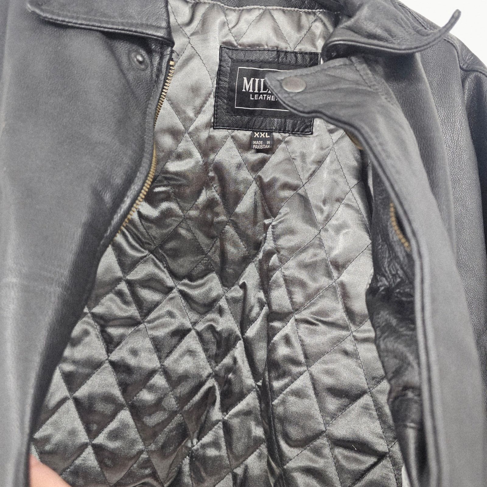 Vintage Milan Leather Black Bomber Biker Jacket Leathermaster XXL Size US XXL / EU 58 / 5 - 4 Thumbnail