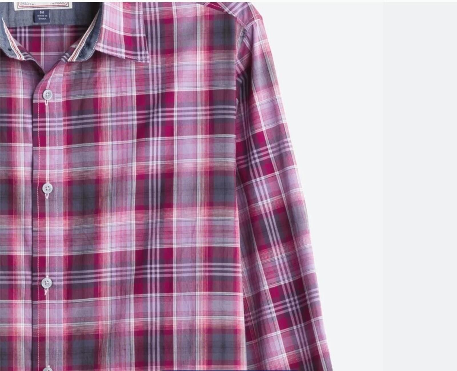 Flag & Anthem Men's 3XL Long Sleeve Red Plaid Button Up Shirt - Cranberry Size US XXL / EU 58 / 5 - 3 Thumbnail