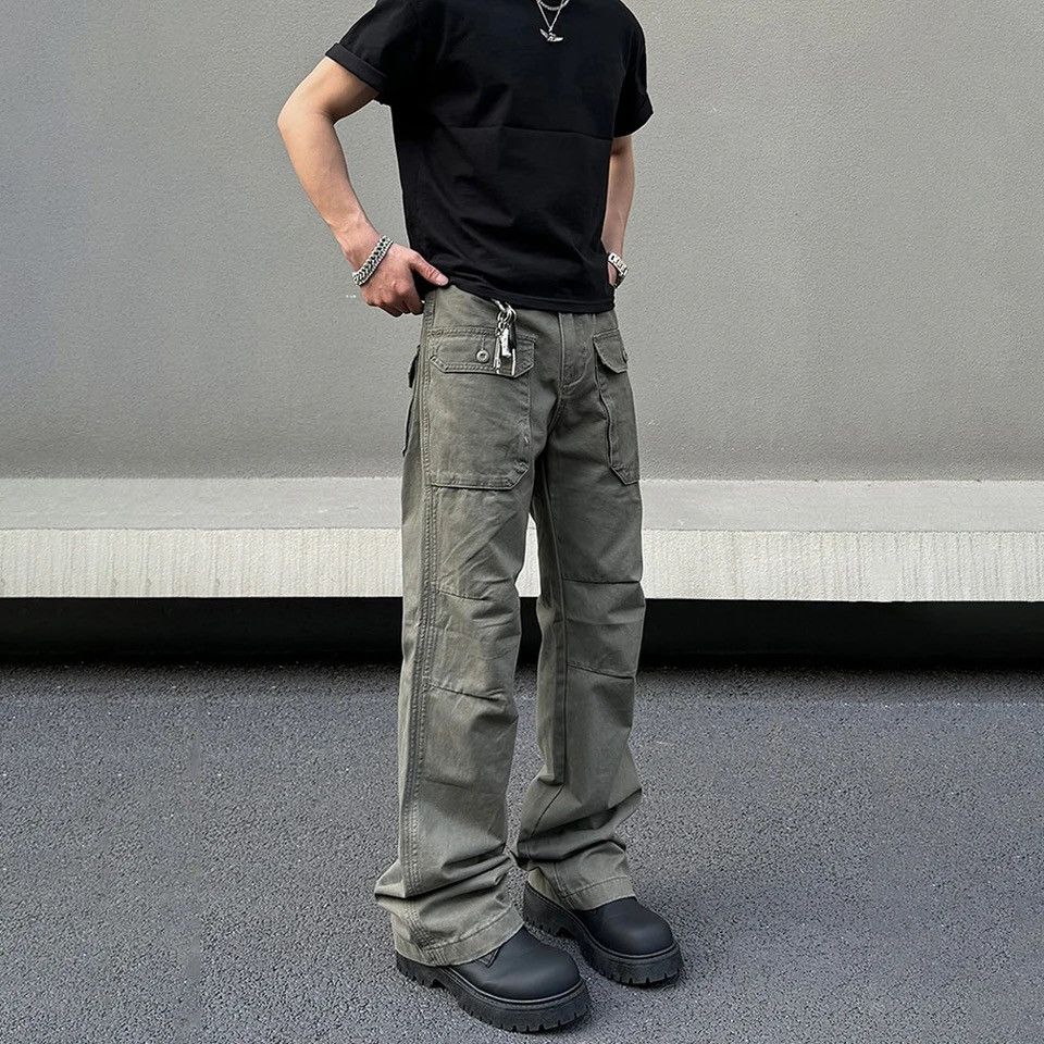 Japanese Brand × Vintage Y2k Fashion Original Vintage Pocket Loose Straight Leg Cargo Size US 31 - 4 Thumbnail