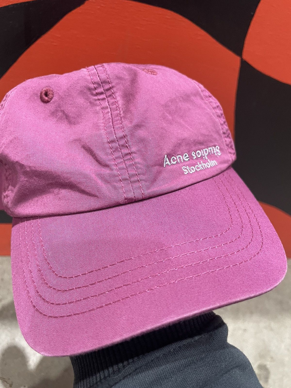 image of Acne Studios 6 Panel Dad Cap in Purple, Men's