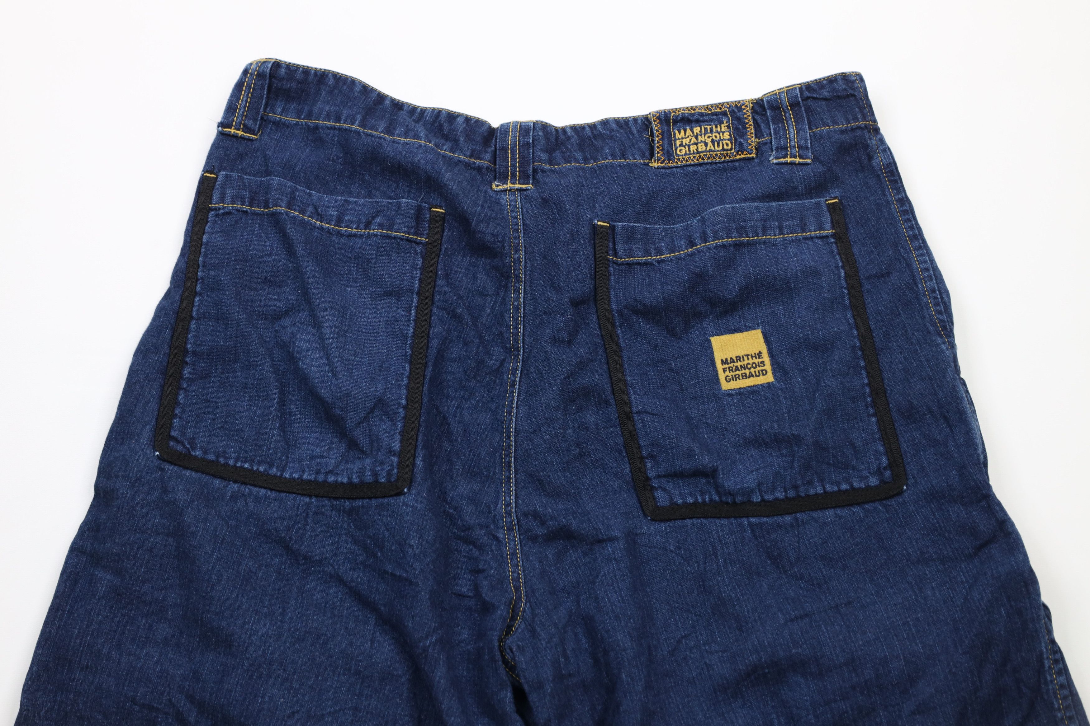 Marithe + Francois Girbaud × Vintage Vintage 90s Marithe Francois Girbaud Strap Denim Shorts Size US 38 / EU 54 - 11 Thumbnail