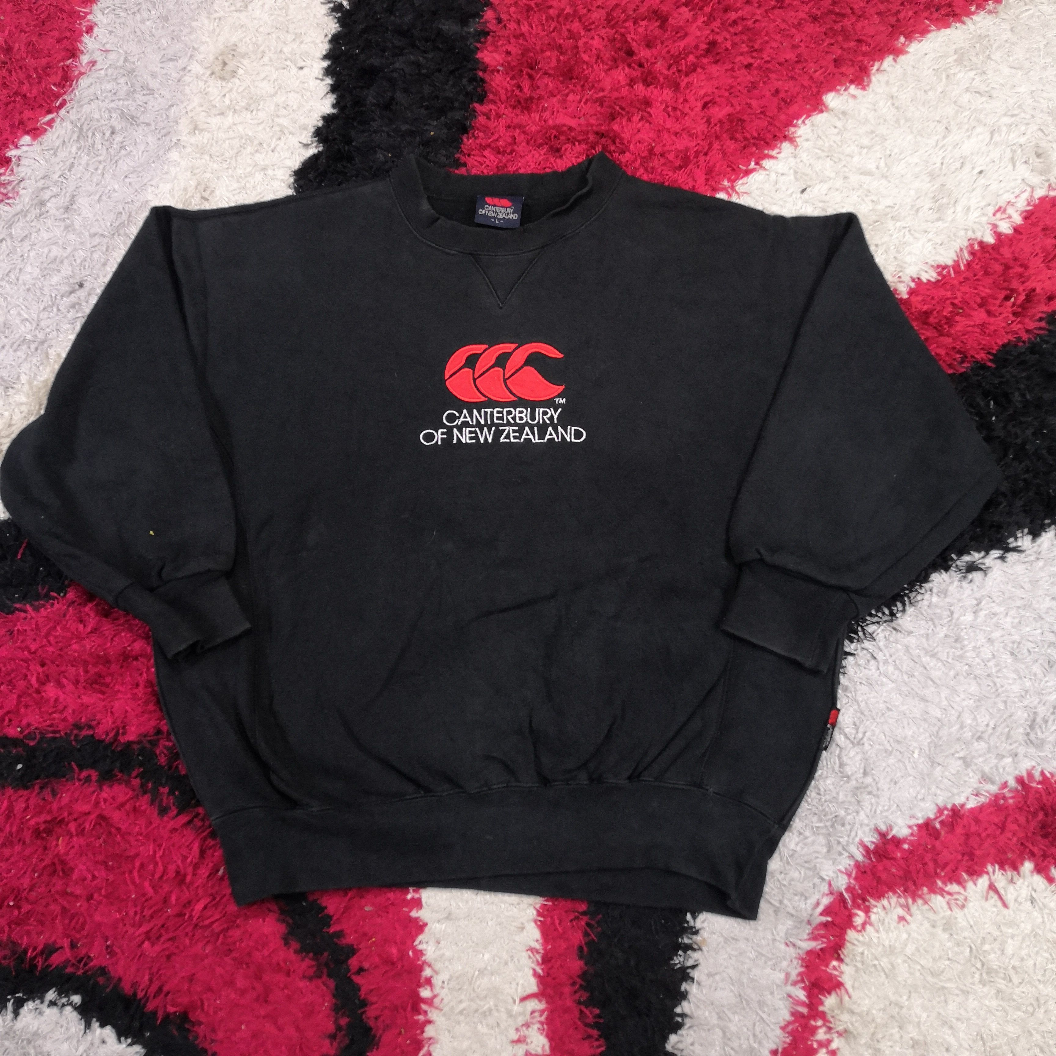 Canterbury of New Zealand × Vintage Vtg 90s Canterbury Sweatshirt Canterbury All Black Sweater Size US L / EU 52-54 / 3 - 2 Thumbnail
