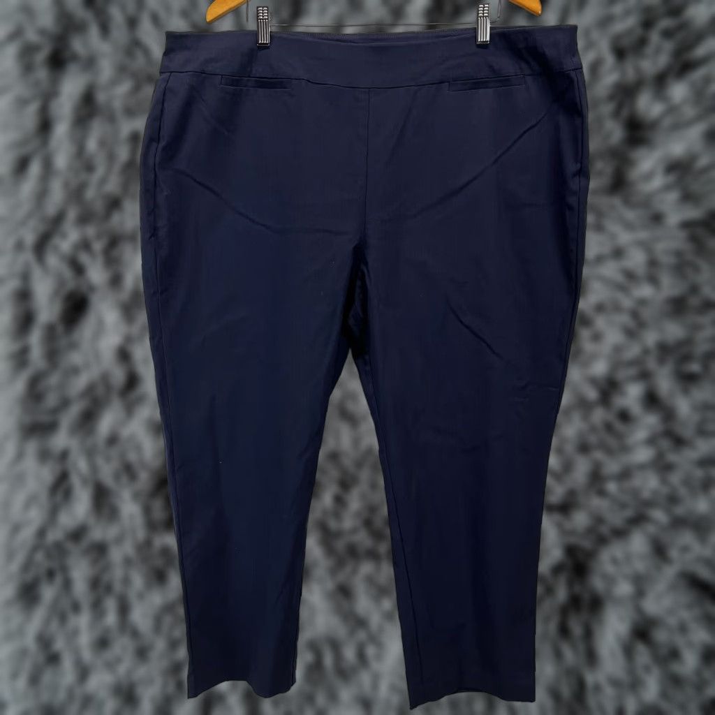 Talbots VINTAGE? No, Talbots Navy Crop Pants 24W Plus Side Zip Womens Stretch Crop Pants 24W Navy Blue Adult Womens Plus Size Pants 24W G Womens Size 42" / US 20 - 1 Thumbnail