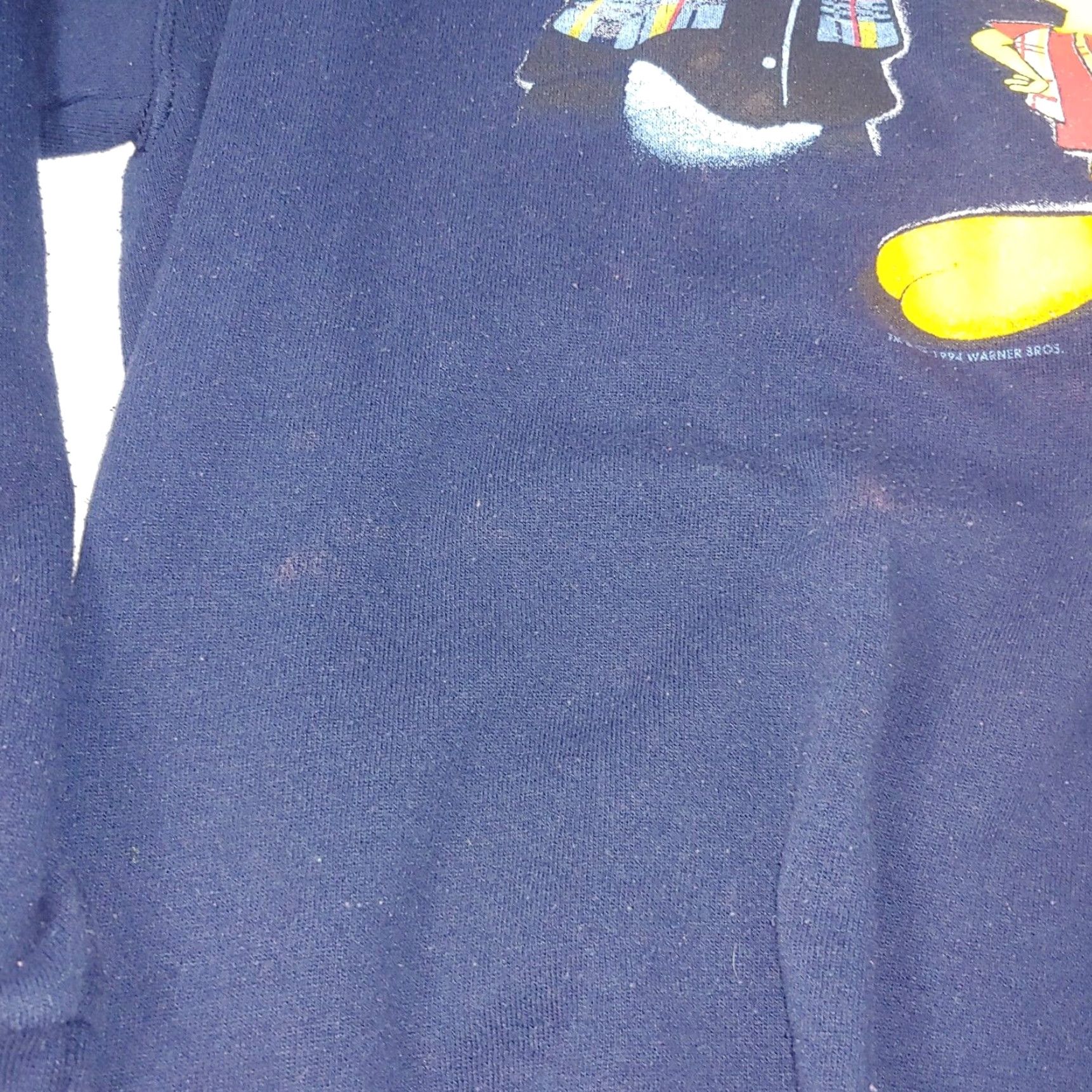 Vintage VINTAGE Looney Tunes Sweatshirt XL Blue Crew Neck 1990s Daffy Sylvester Tweety 90s Cartoon Graphic Print Mens Size US XL / EU 56 / 4 - 7 Thumbnail