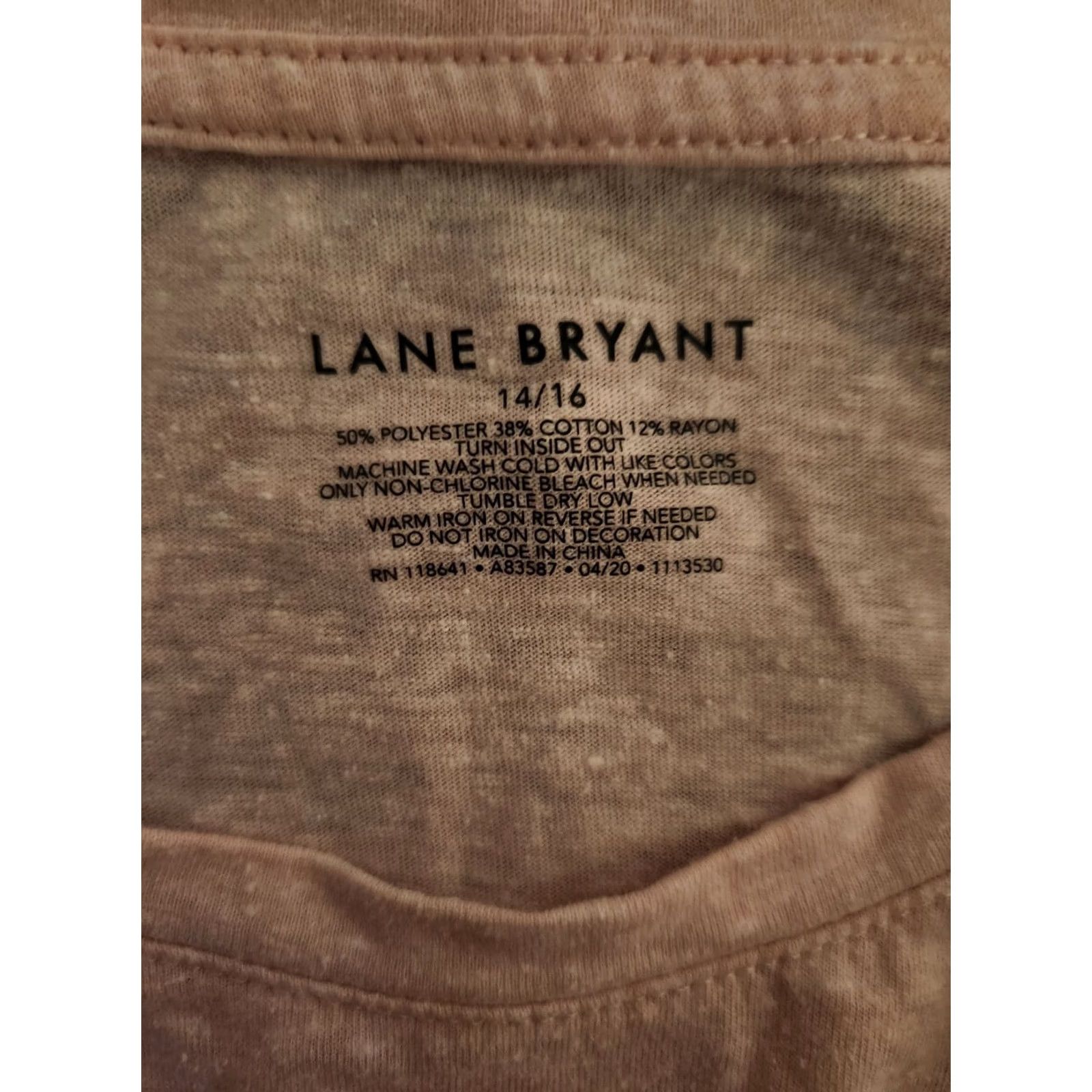 Vintage Lane Bryant Palm Tree Graphic Print Light Pink Short Sleeve T Shirt 14/16 Womens Plus Size Crew Neck Casual C/Basic Tagless Easy Care Size XL / US 12-14 / IT 48-50 - 2 Thumbnail