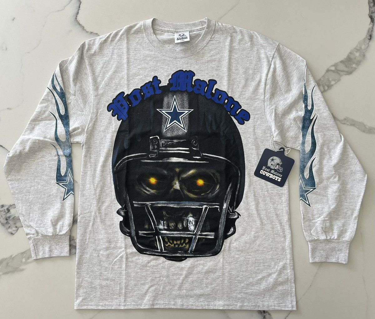Rap Tees Post Malone + Dallas Cowboys Skeleton Long Sleeve Sz XL NEW Size US XL / EU 56 / 4 - 1 Thumbnail