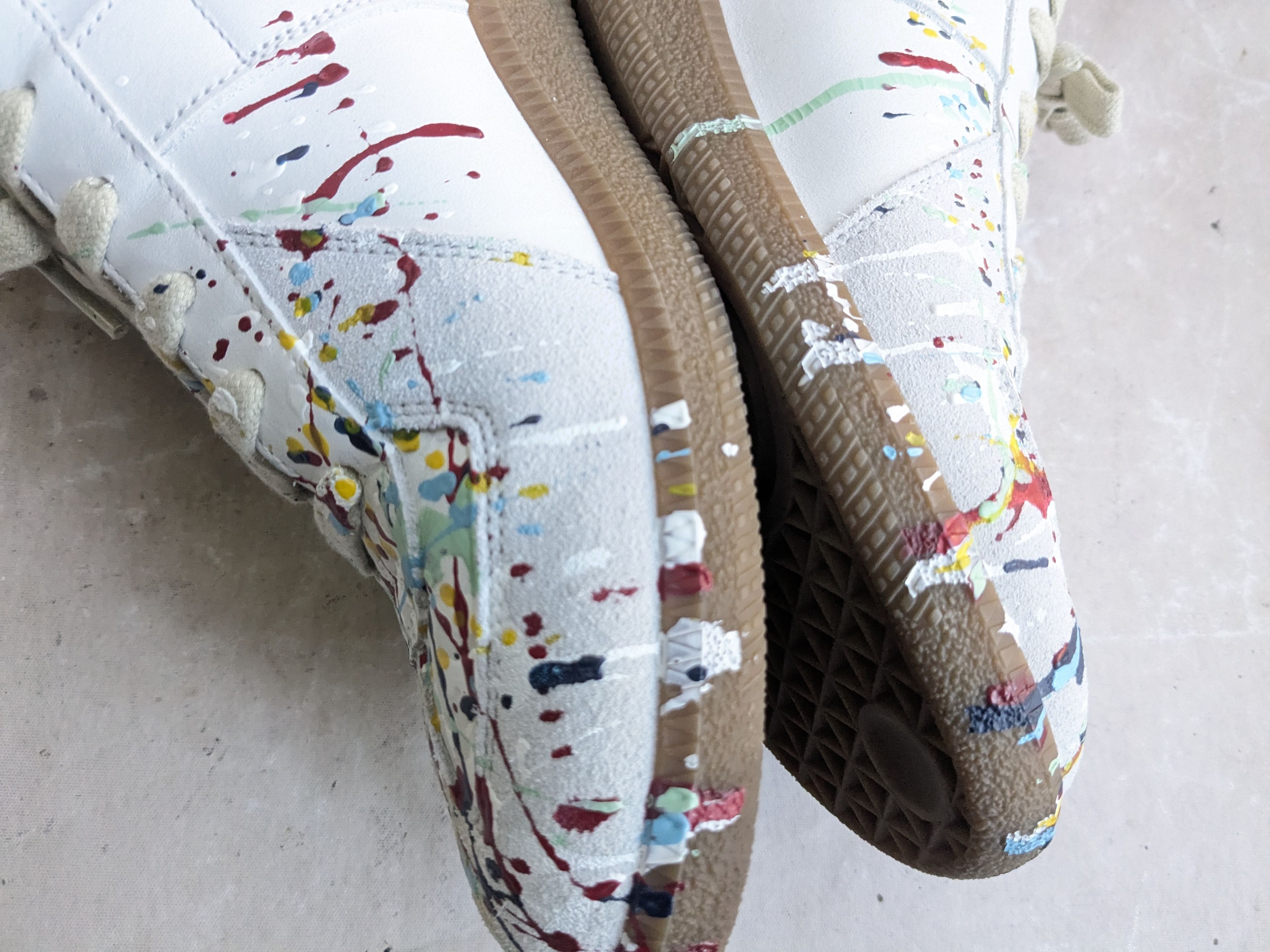 Maison Margiela Paint Splatter Replica GATs 10 43 White Low Tops Size US 10 / EU 43 - 12 Thumbnail
