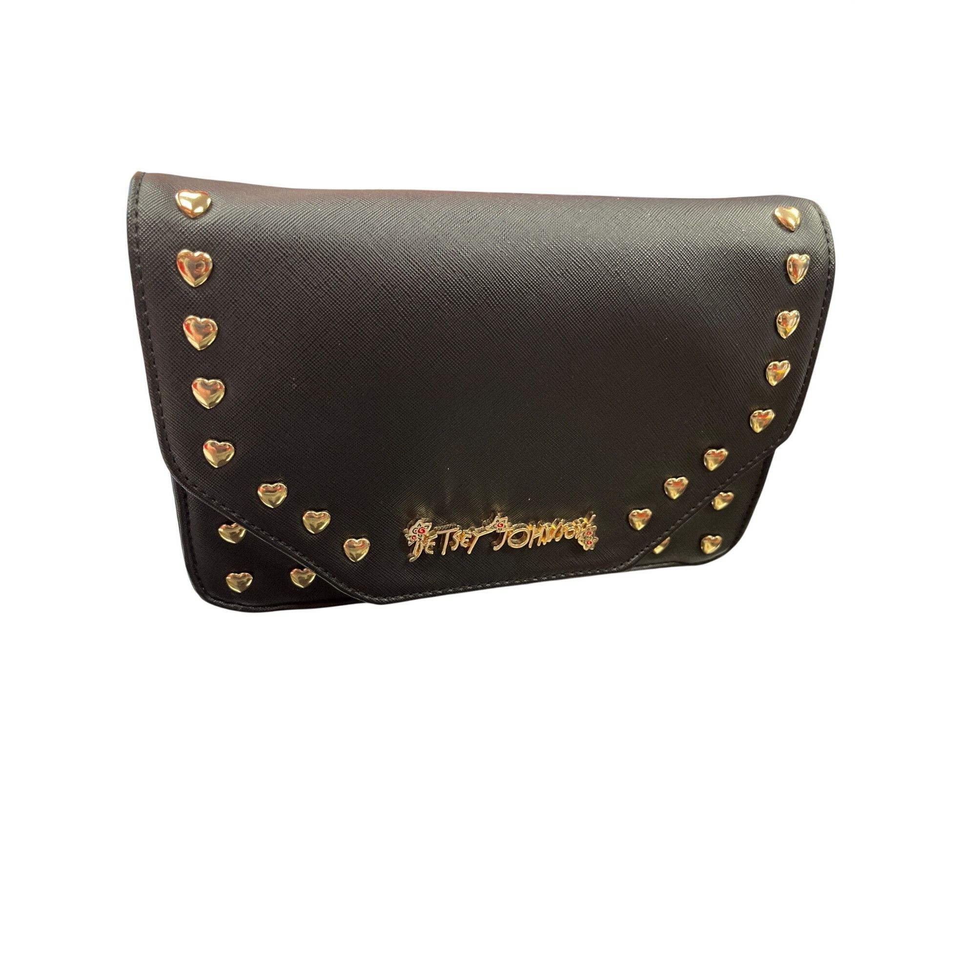 Betsey Johnson Betsey Johnson wms black gold faux leather cross body handba Size ONE SIZE - 20 Thumbnail