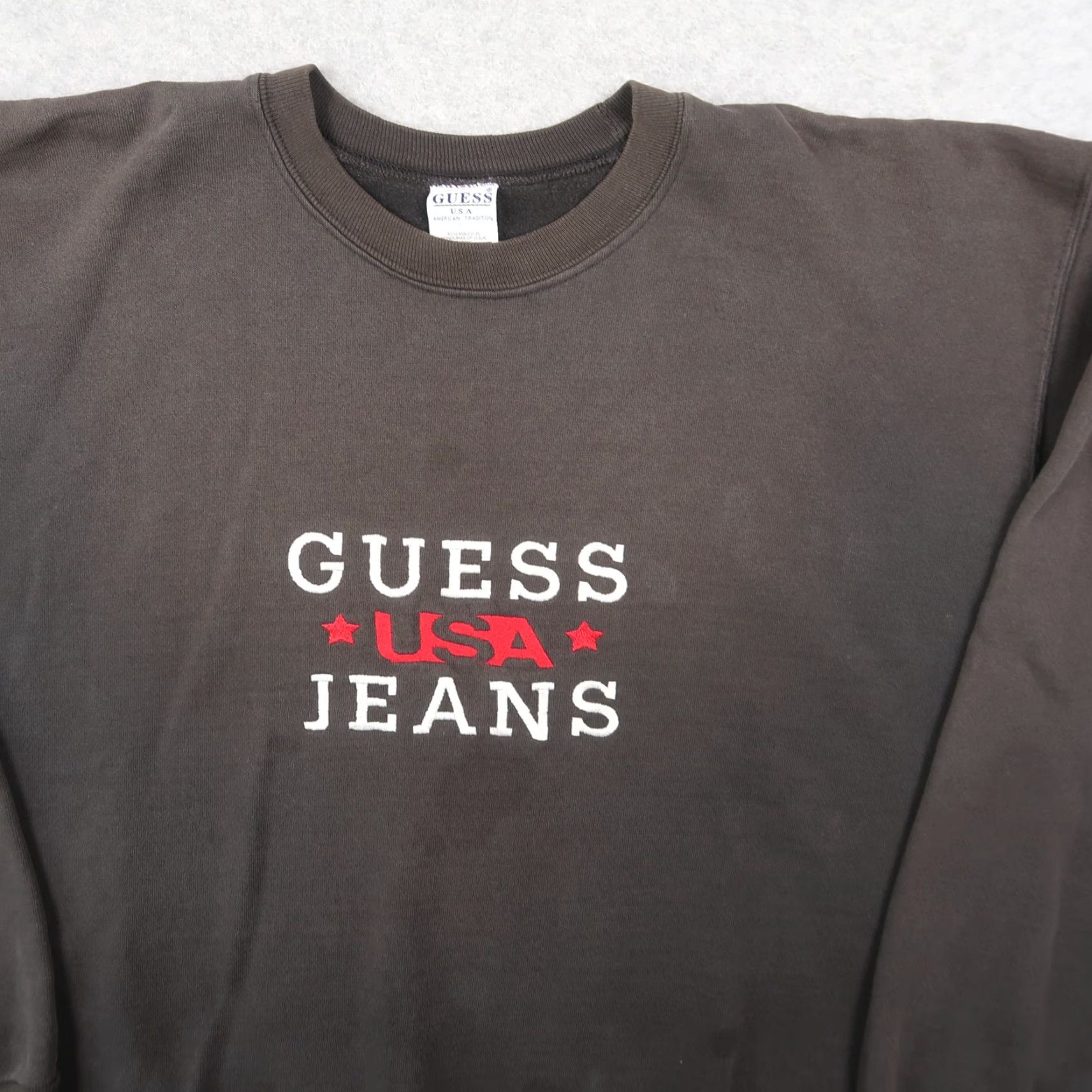 Guess VINTAGE Guess Jeans Sweatshirt Crewneck XL Black Distressed 90s Logo Mens Pullover Size US XL / EU 56 / 4 - 4 Thumbnail