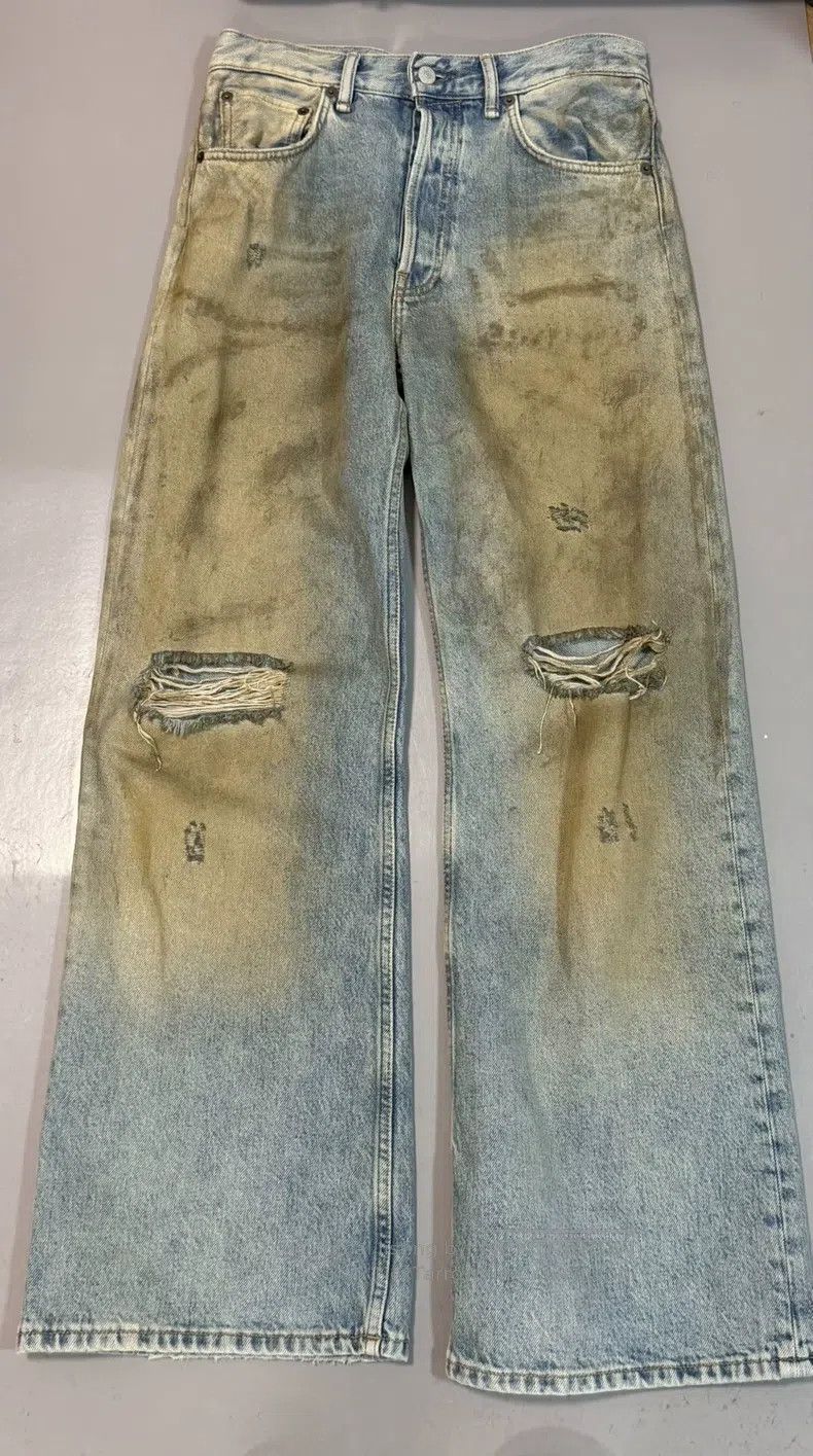 Acne Studios Acne Studios Distressed Straight-Leg Dirty-Style Mud-Dyed Size 26" / US 2 / IT 38 - 1 Thumbnail