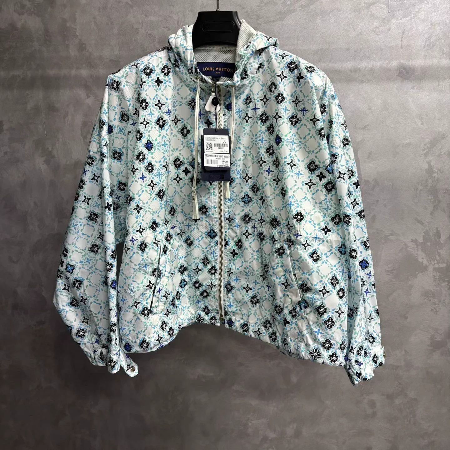 Louis Vuitton Louis Vuitton Blue Logo Print Hooded Jacket 36 Size XS / US 0-2 / IT 36-38 - 1 Thumbnail