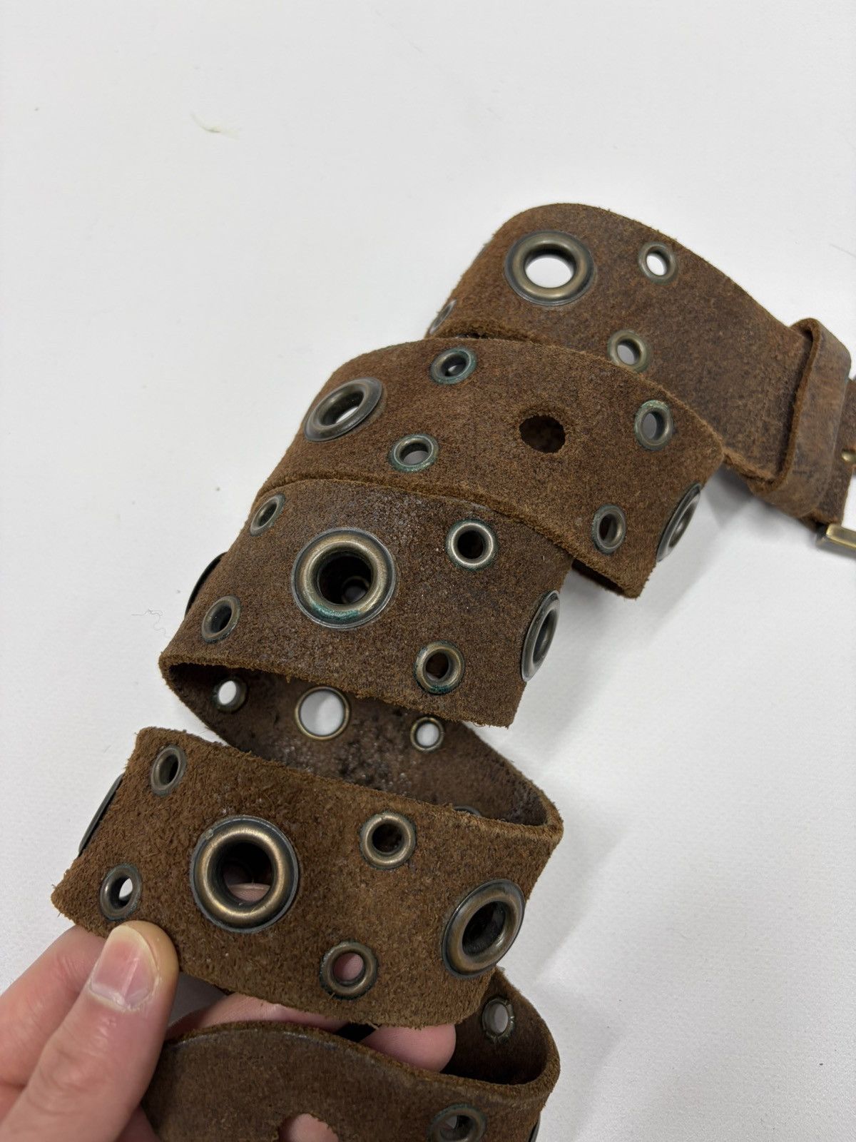Hysteric Glamour Vintage Y2K Rhinestones Like Number Nine Punk Leather Belt Size 34 - 17 Thumbnail
