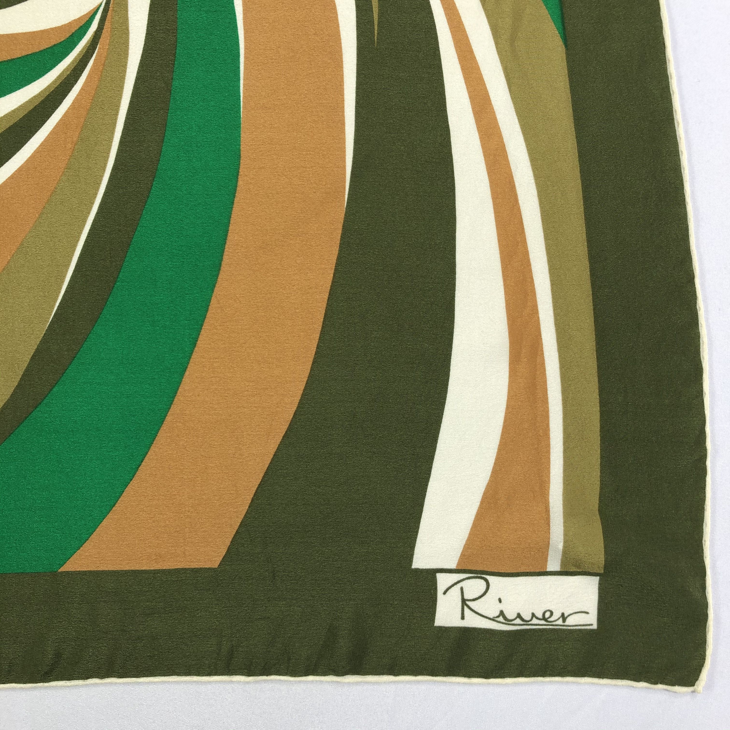 Vintage Vintage River Silk Scarf Size ONE SIZE - 4 Thumbnail