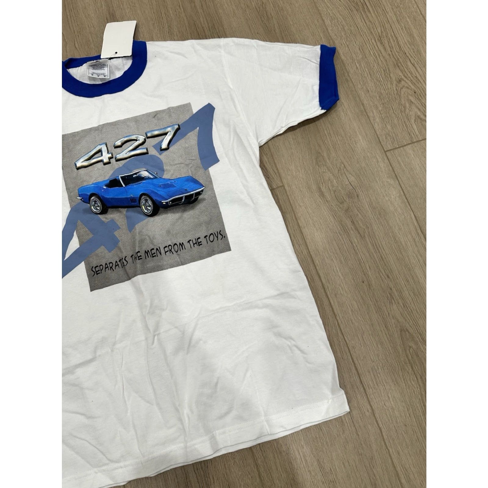 Vintage VINTAGE NWT Corvette Stingray 427 White Ringer GM Shirt Medium Unisex 1990s Graphic Tee Size US M / EU 48-50 / 2 - 2 Thumbnail