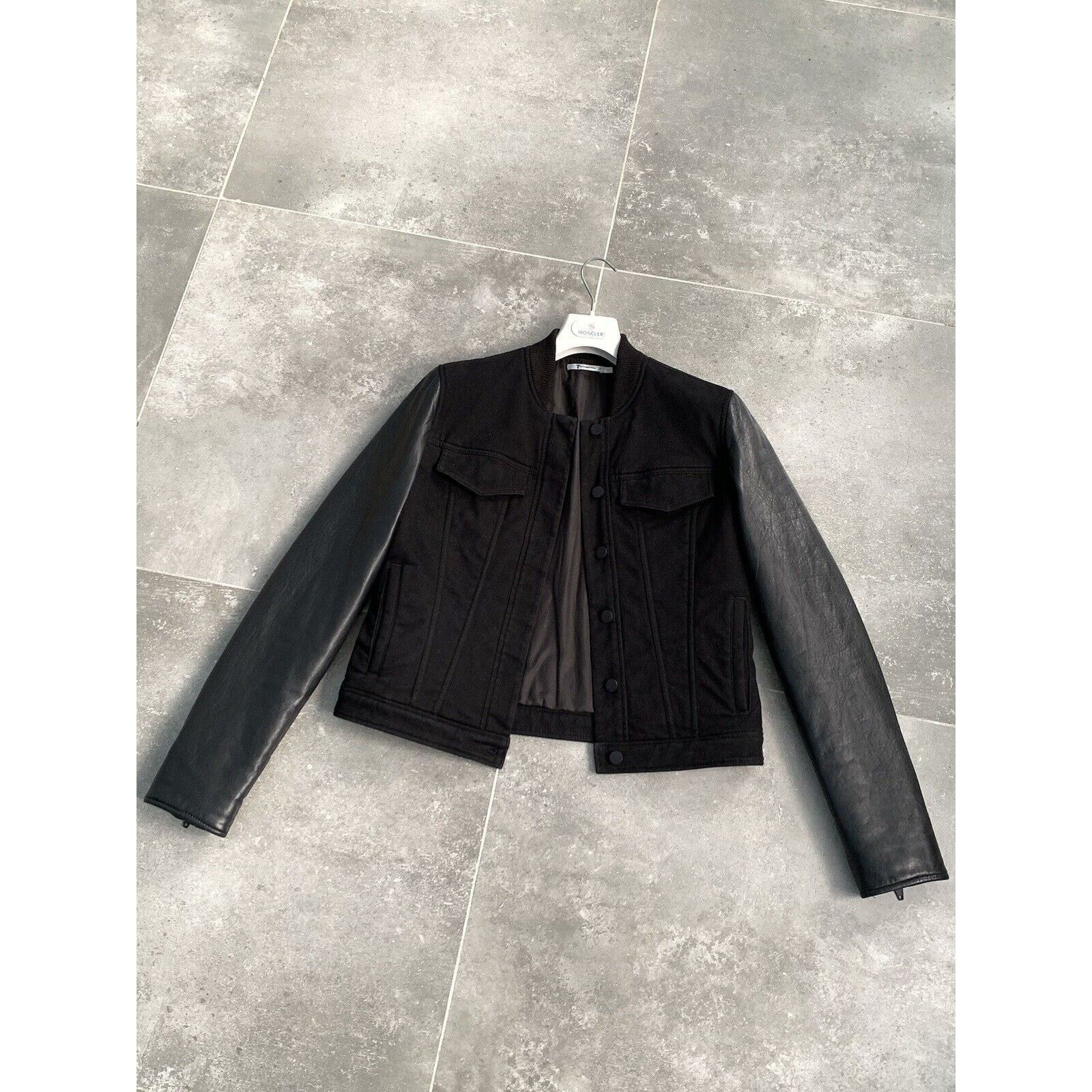 Designer × Japanese Brand × T by Alexander Wang Women ALEXANDER WANG LEATHER Insulated Bomber Jacket L UK 14 Size L / US 10 / IT 46 - 1 Thumbnail