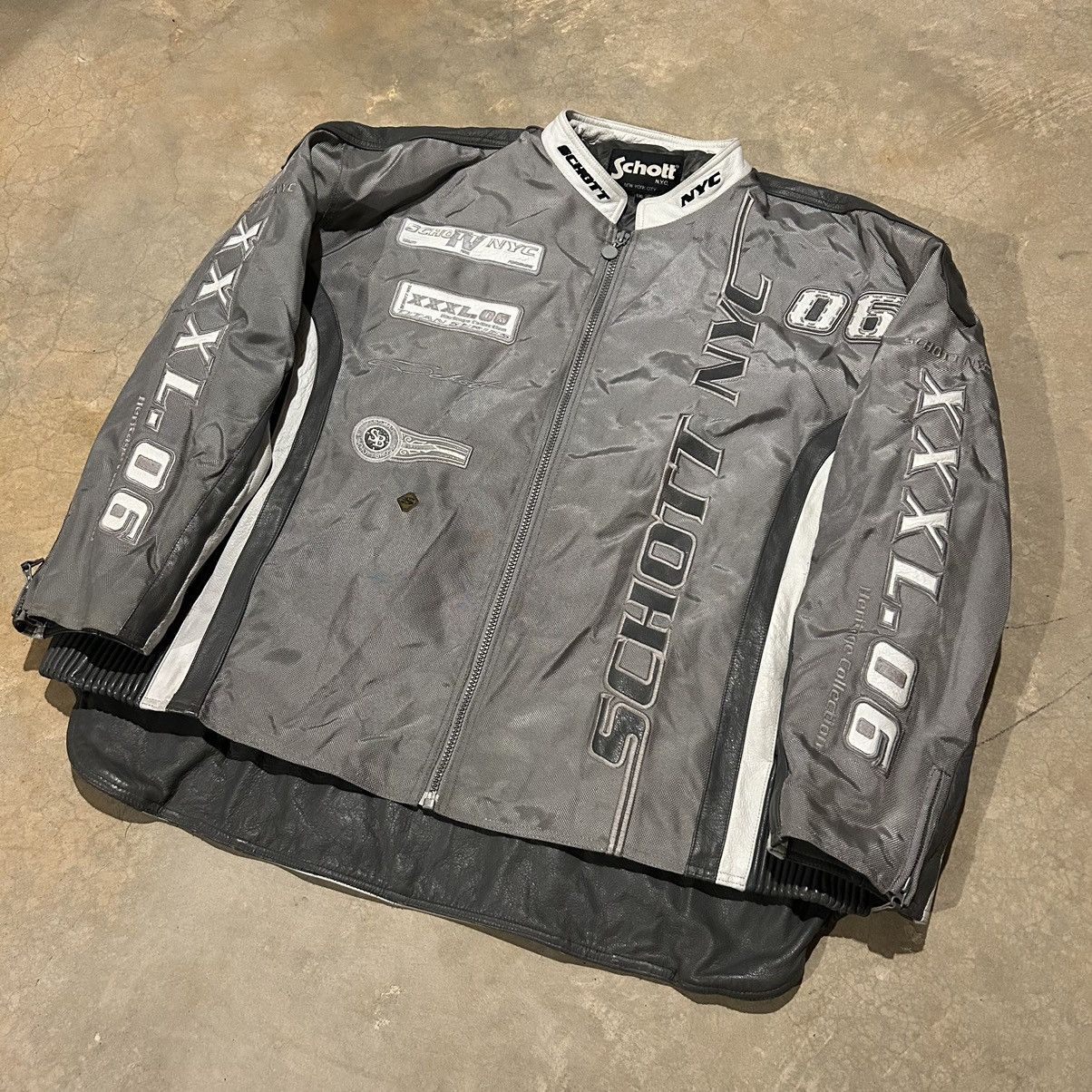 Schott × Vintage Crazy Vintage Y2K Schott NYC Oversized Racer Leather Jacket Size US XXL / EU 58 / 5 - 2 Thumbnail