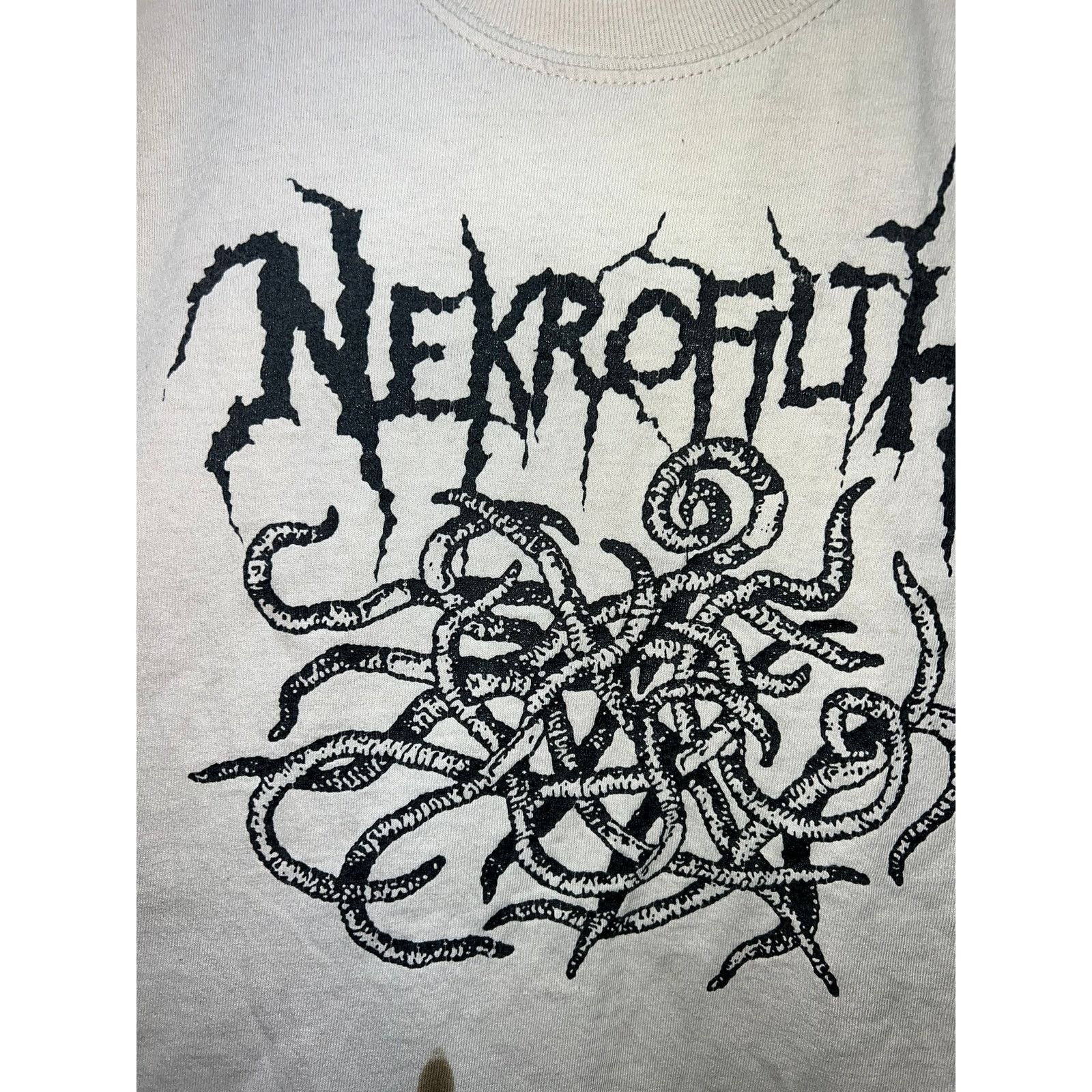 Gildan Nekrofilth Shirt Worm Ritual Design Music Tour Tee XL Stain Size US XL / EU 56 / 4 - 3 Thumbnail