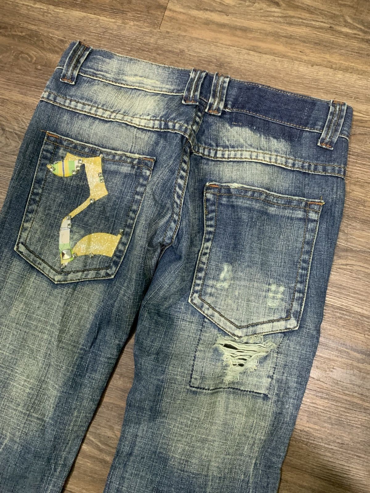 Japanese Brand Japanese SM Flared Distressed Denim Kapital style Long Pants Size US 27 - 8 Thumbnail