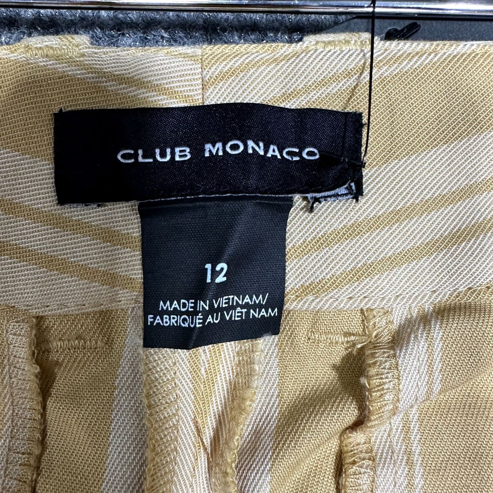 Club Monaco Club Monaco Pants Womens 12 Matie Slim Crop Yellow Stripe Cotton Elastane Slim Fit Straight Leg Stripe Pattern Vintage: No Women Size 12 Size 34" / US 12 / IT 48 - 5 Thumbnail