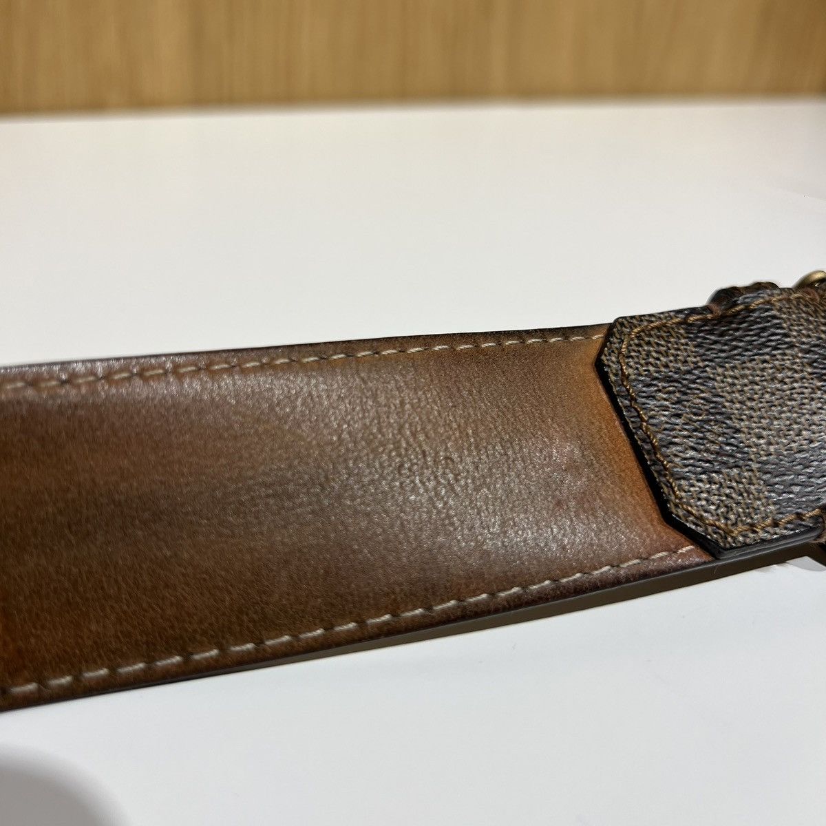 Louis Vuitton 🔹Louis Vuitton Inventeur Metal Buckle Monogram Leather Belt Size 36 - 2 Thumbnail