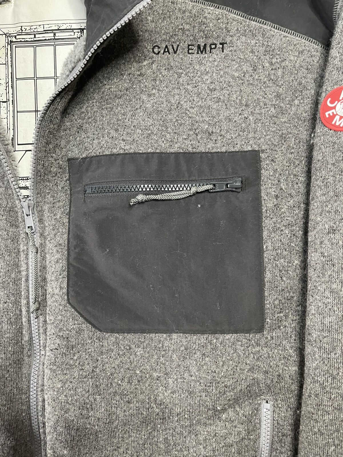 Cav Empt ‼️ SS21 Cav Empt C.E. Grey Furry Back Fleece Zip Up Jacket ‼️ Size US L / EU 52-54 / 3 - 9 Thumbnail