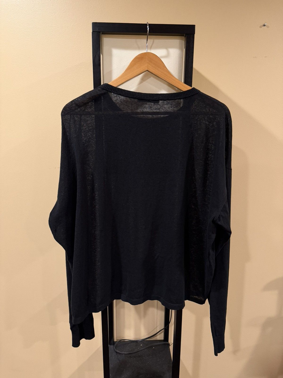 Lemaire Lemaire Boxy Thin Black Round Neck Pullover Sweater Size US XL / EU 56 / 4 - 2 Thumbnail