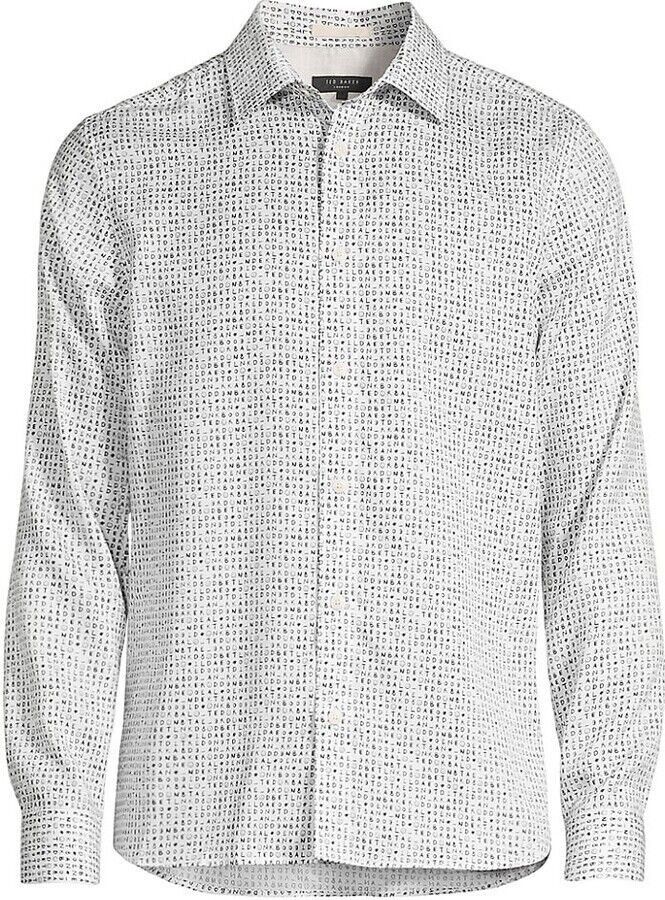 Ted Baker Ted Baker Digby Text Print Button Woven Shirt ( 1 ) Size US XS / EU 42 / 0 - 3 Thumbnail