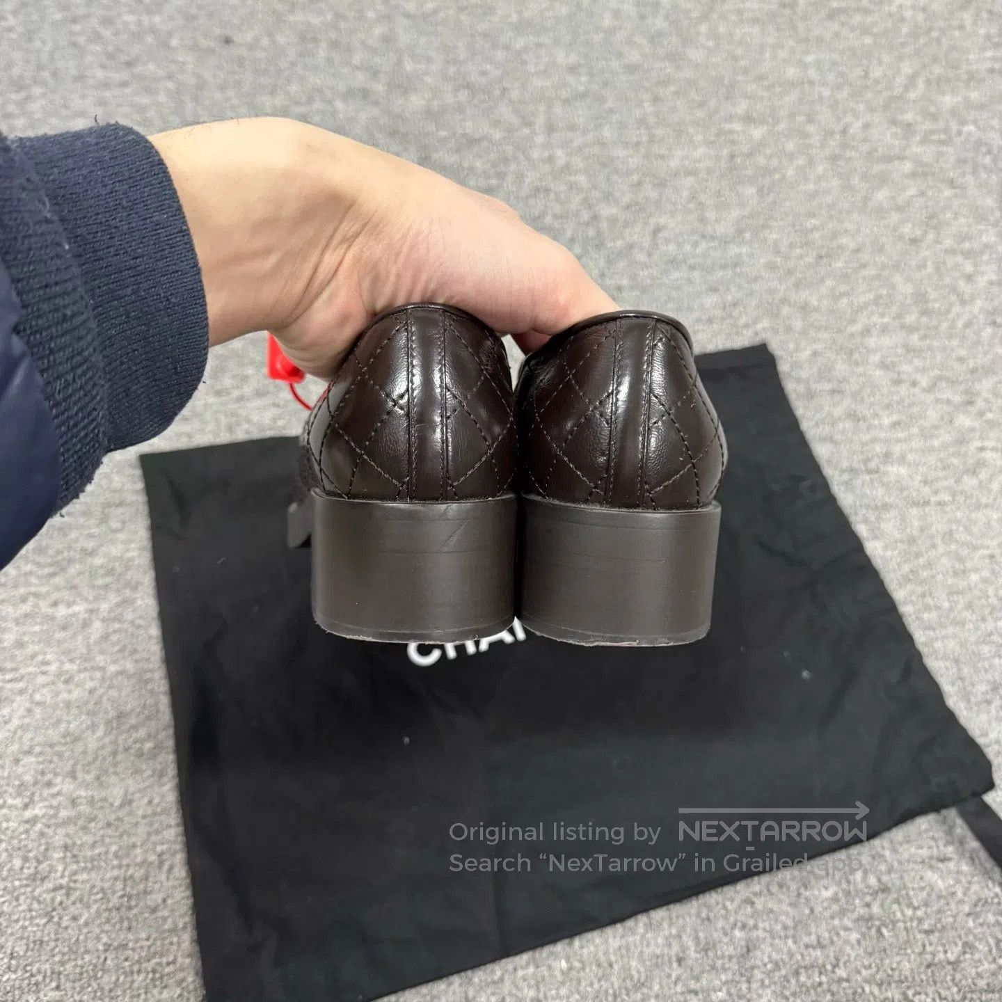 Chanel Chanel Dark brown checkered double-C gold-embossed loafers Size US 6.5 / IT 36.5 - 5 Thumbnail