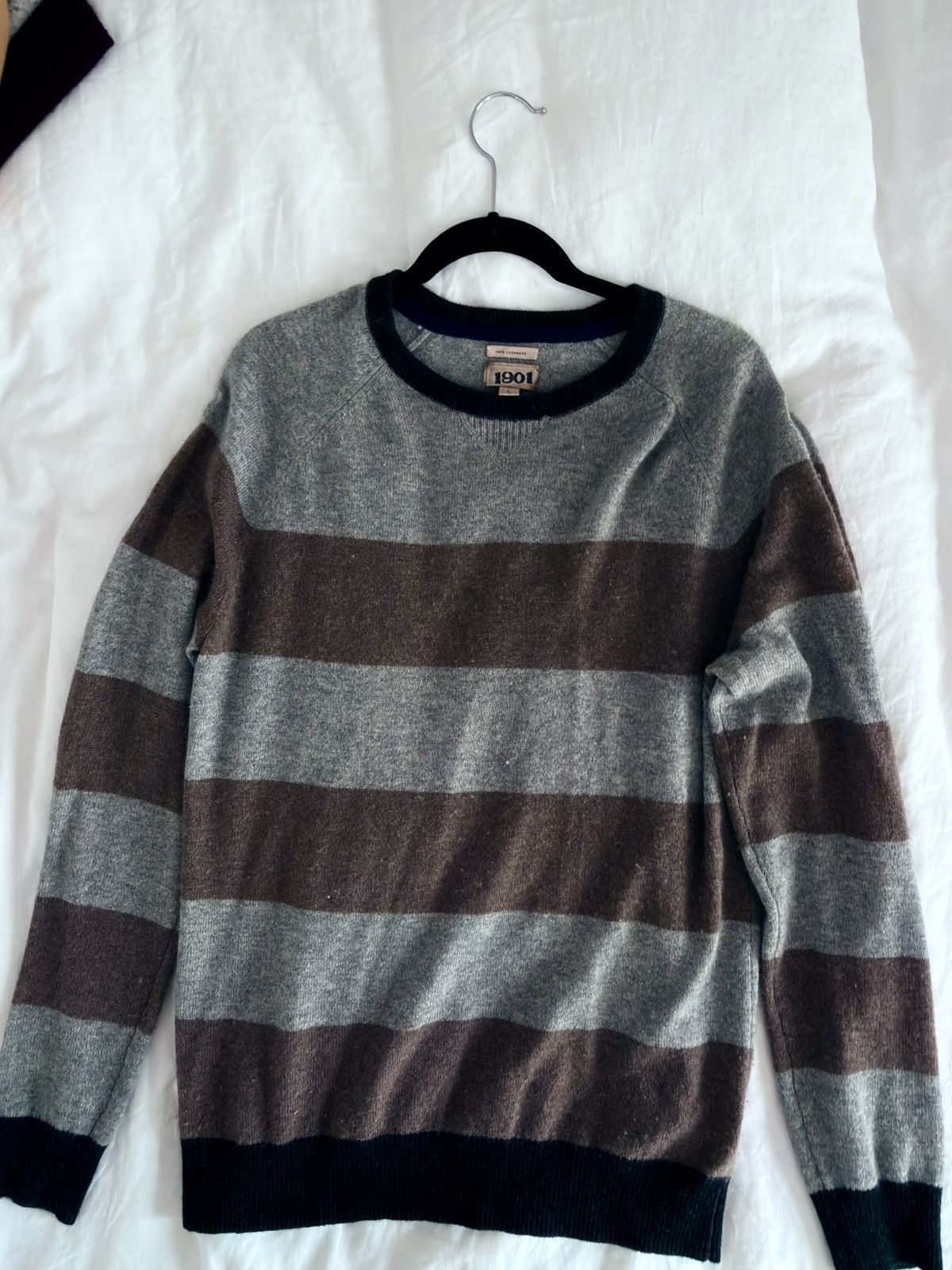 1901 1901 100% Cashmere Striped Crewneck Sweater Size US L / EU 52-54 / 3 - 2 Thumbnail