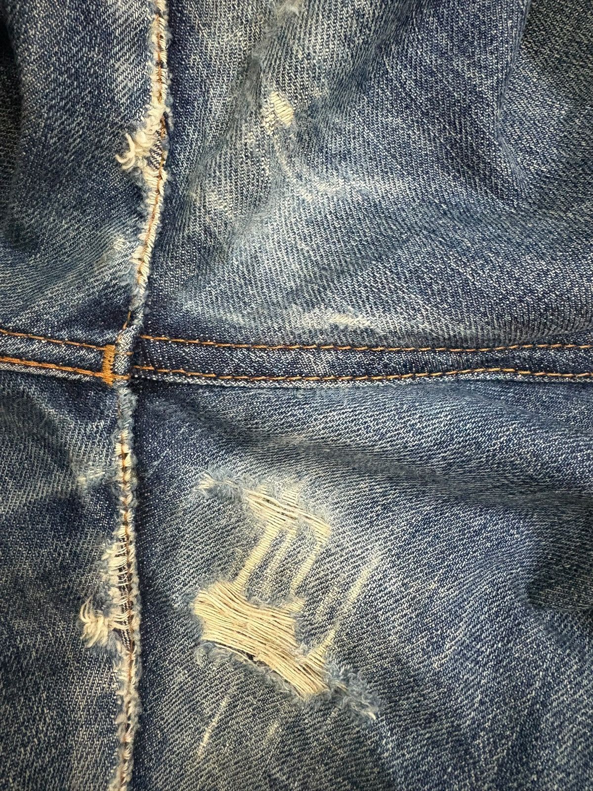 Levi's Levis 80s Levis 502 XX Big E Selvedge Distressed Baggy Jeans Size US 33 - 12 Thumbnail