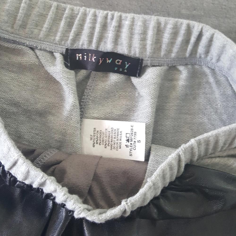 Designer Grey Leather Face Sweats Size 28" / US 6 / IT 42 - 3 Thumbnail