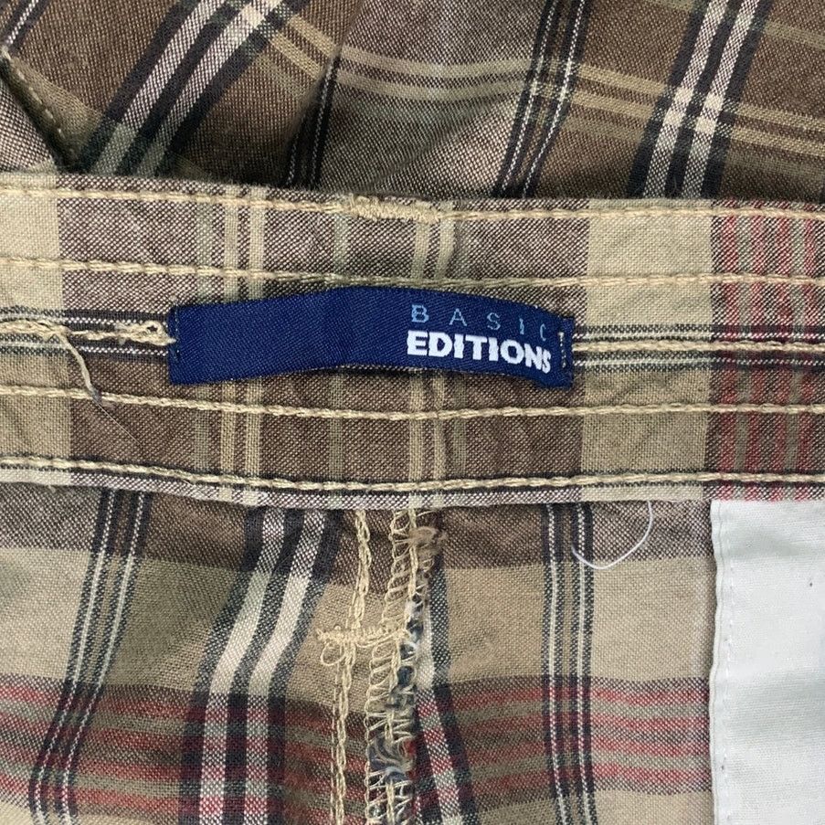 Basic Editions Basic Editions Mens Size 42 Brown Plaid Bermuda Cargo Shorts Size US 39 - 3 Thumbnail