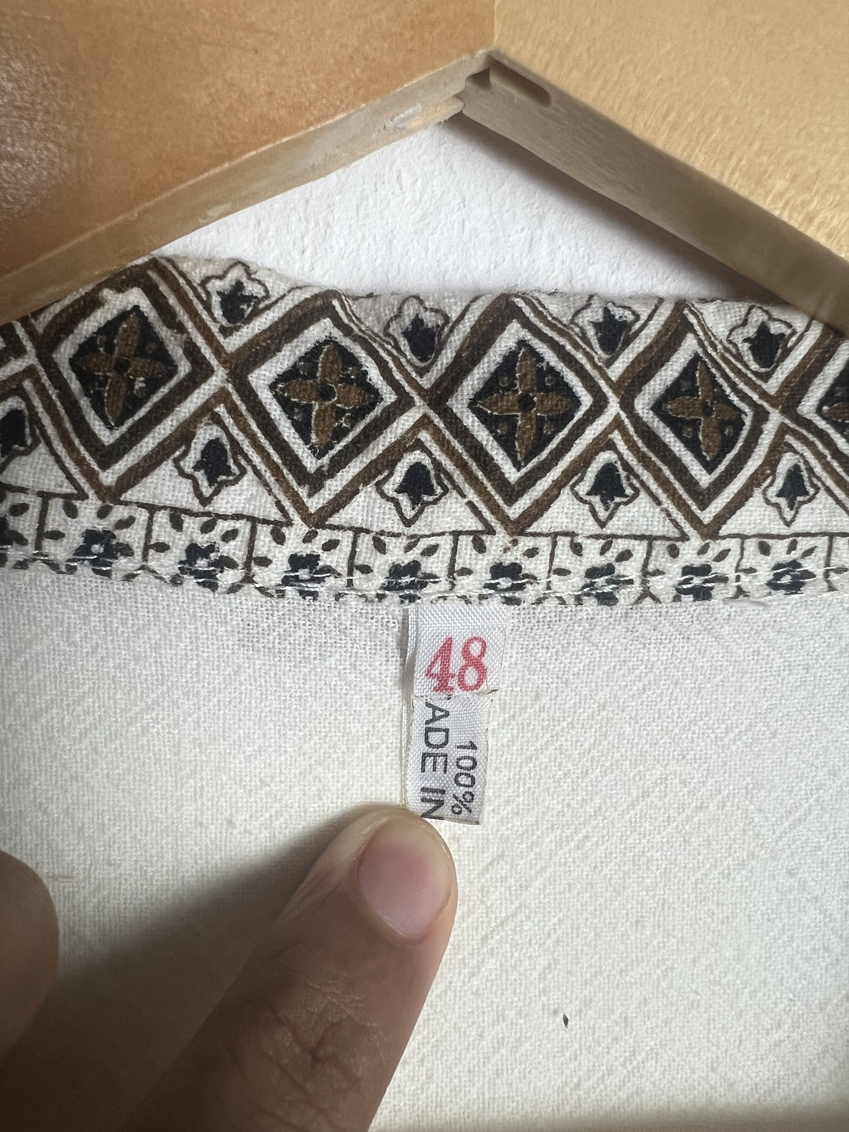 If Six Was Nine Elephant Print Patterned Trim Collar Camp Shirt Size US L / EU 52-54 / 3 - 12 Thumbnail