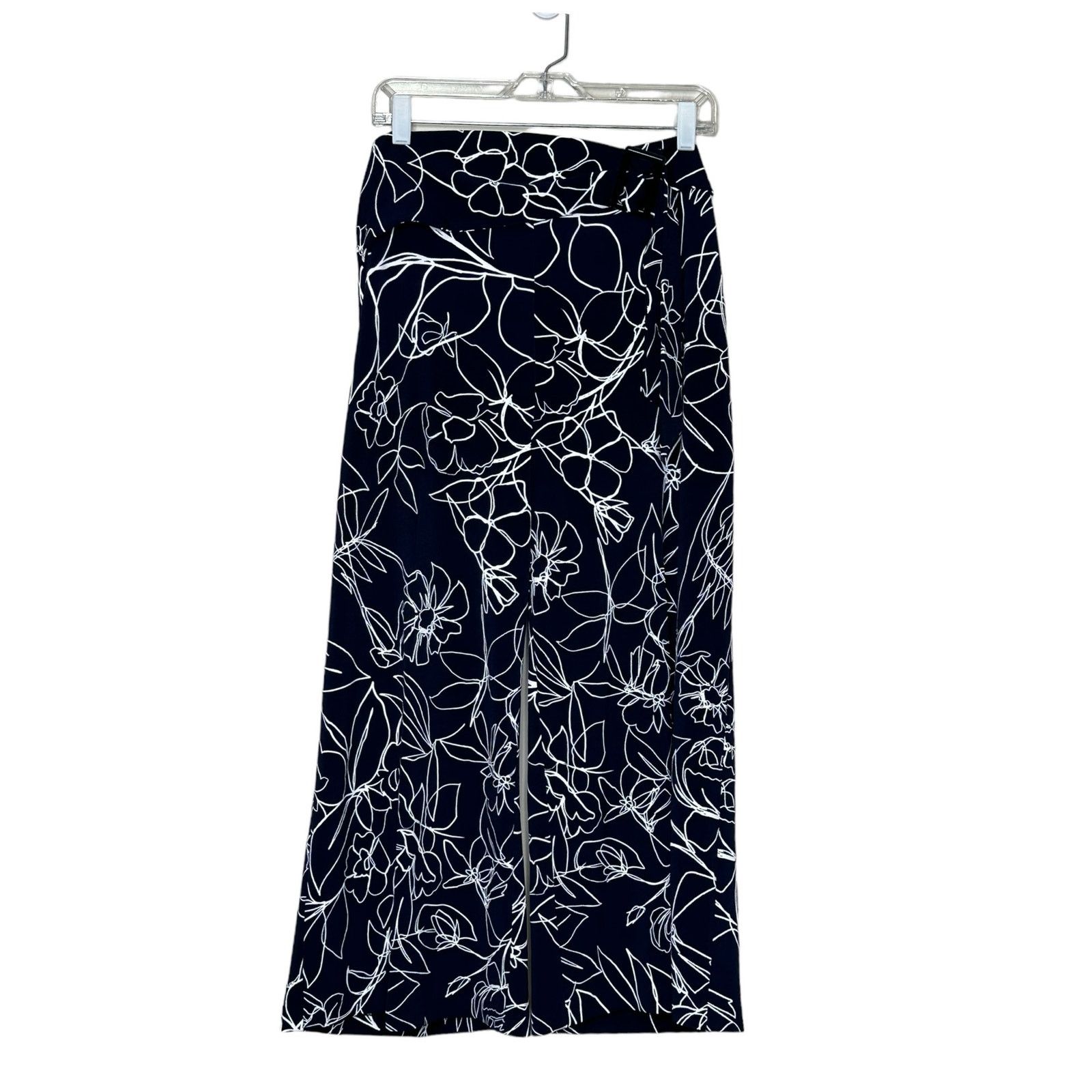 Joseph Ribkoff Joseph Ribkoff blue white wide leg belted crop pants size 14 Size 36" / US 14 / IT 50 - 1 Thumbnail