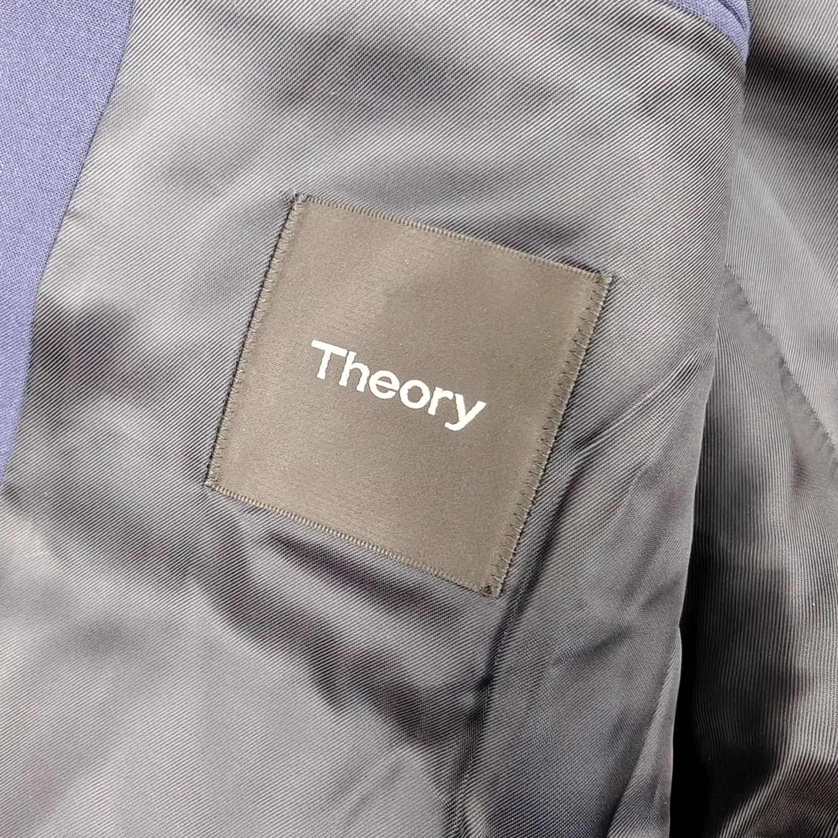 Theory Theory Mens Blazer 40R Blue Wool Stretch Suit Jacket Two Button Notch Lapel Size 40R - 4 Thumbnail