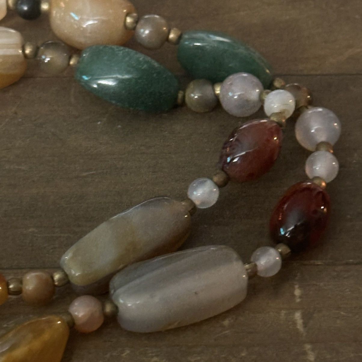Vintage Vintage polished agate bead necklace Size ONE SIZE - 3 Thumbnail