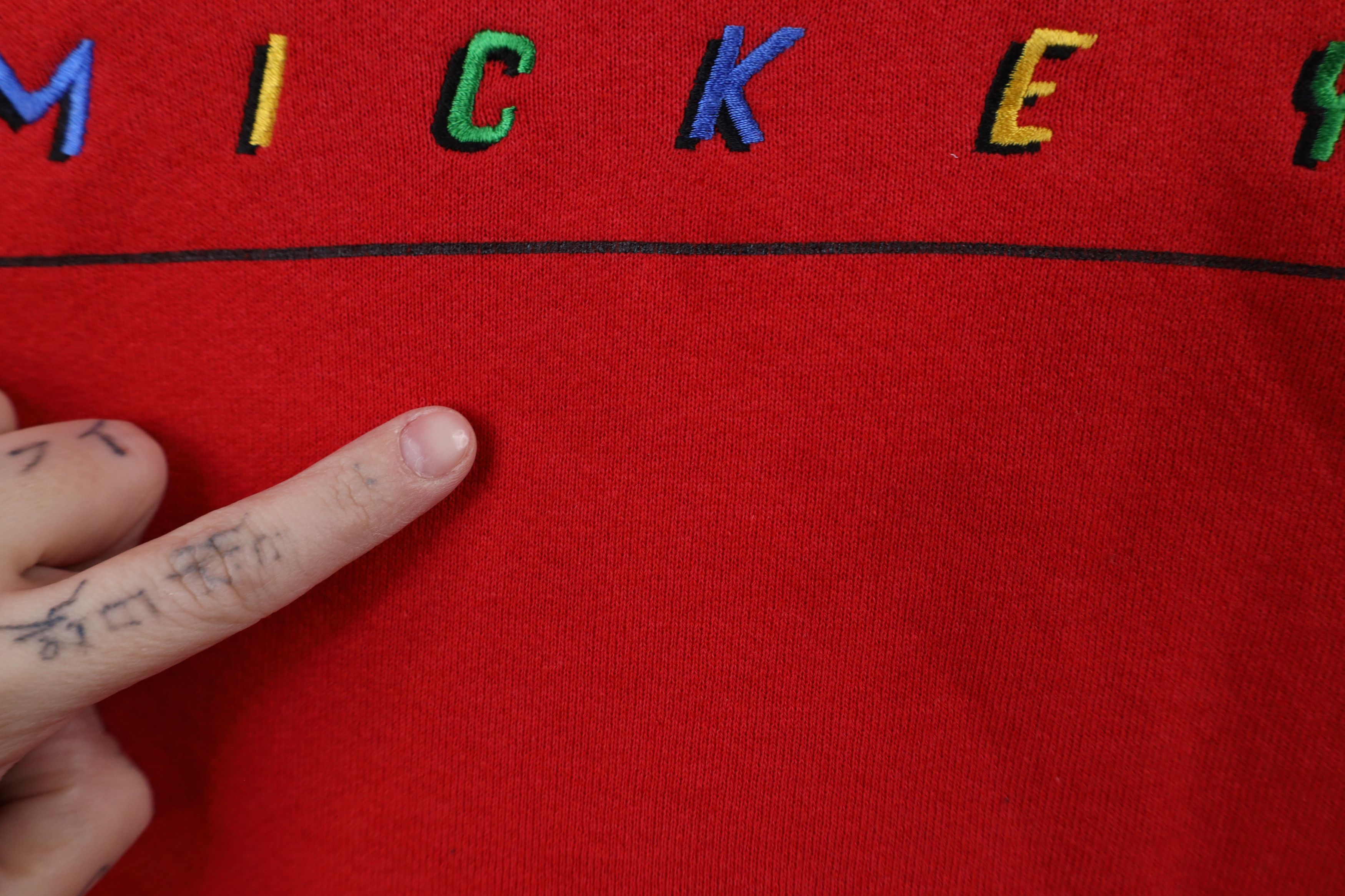 Disney × Vintage Vintage 90s Disney Mickey Mouse Crewneck Sweatshirt Red USA Size US XL / EU 56 / 4 - 5 Thumbnail