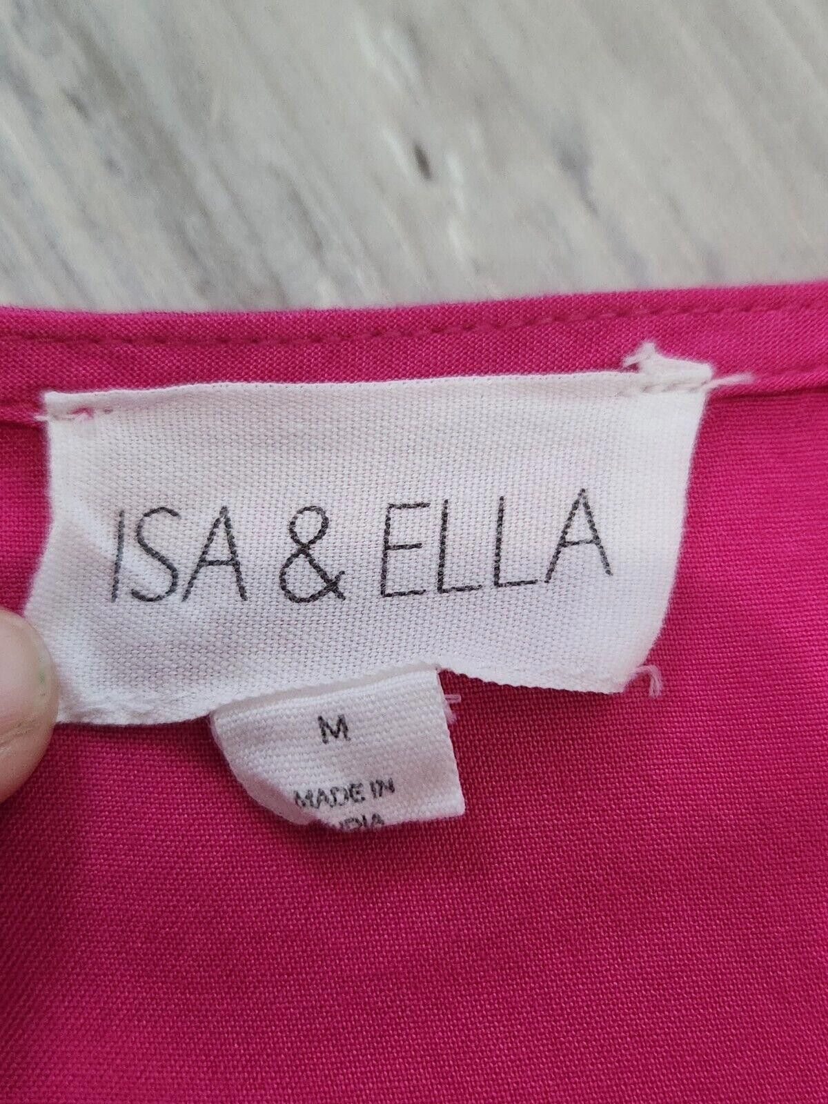 Ellesse Isa And Ella Top Medium Pink Floral Embroidered Boho Viscose Size M / US 6-8 / IT 42-44 - 3 Thumbnail