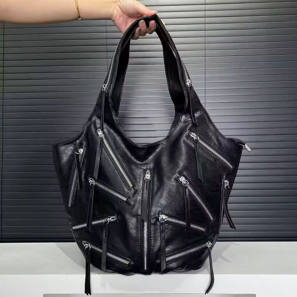 Other Streetwear Designer Zip Capacity PU Leather Shoulder Bag Size ONE SIZE - 3 Thumbnail