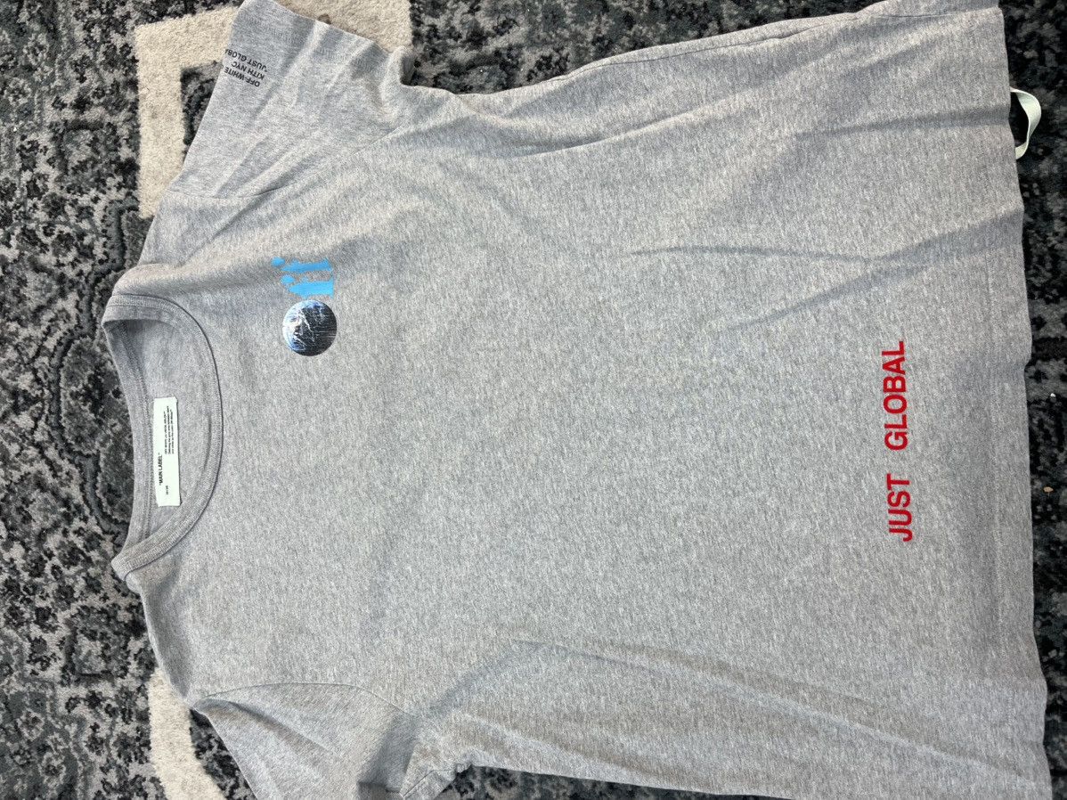 Kith × Off-White Off White x Kith Just Global T- Shirt Grey Size US M / EU 48-50 / 2 - 1 Thumbnail