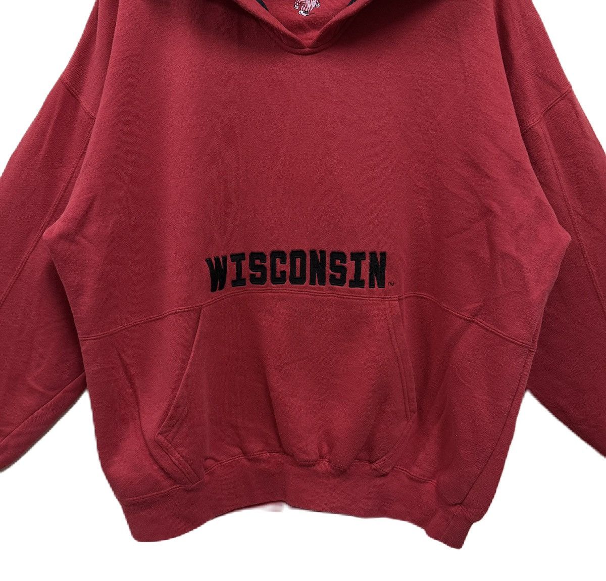 Vintage Vintage 90s Wisconsin Hoodie Pullover Spellout Size US XL / EU 56 / 4 - 2 Thumbnail