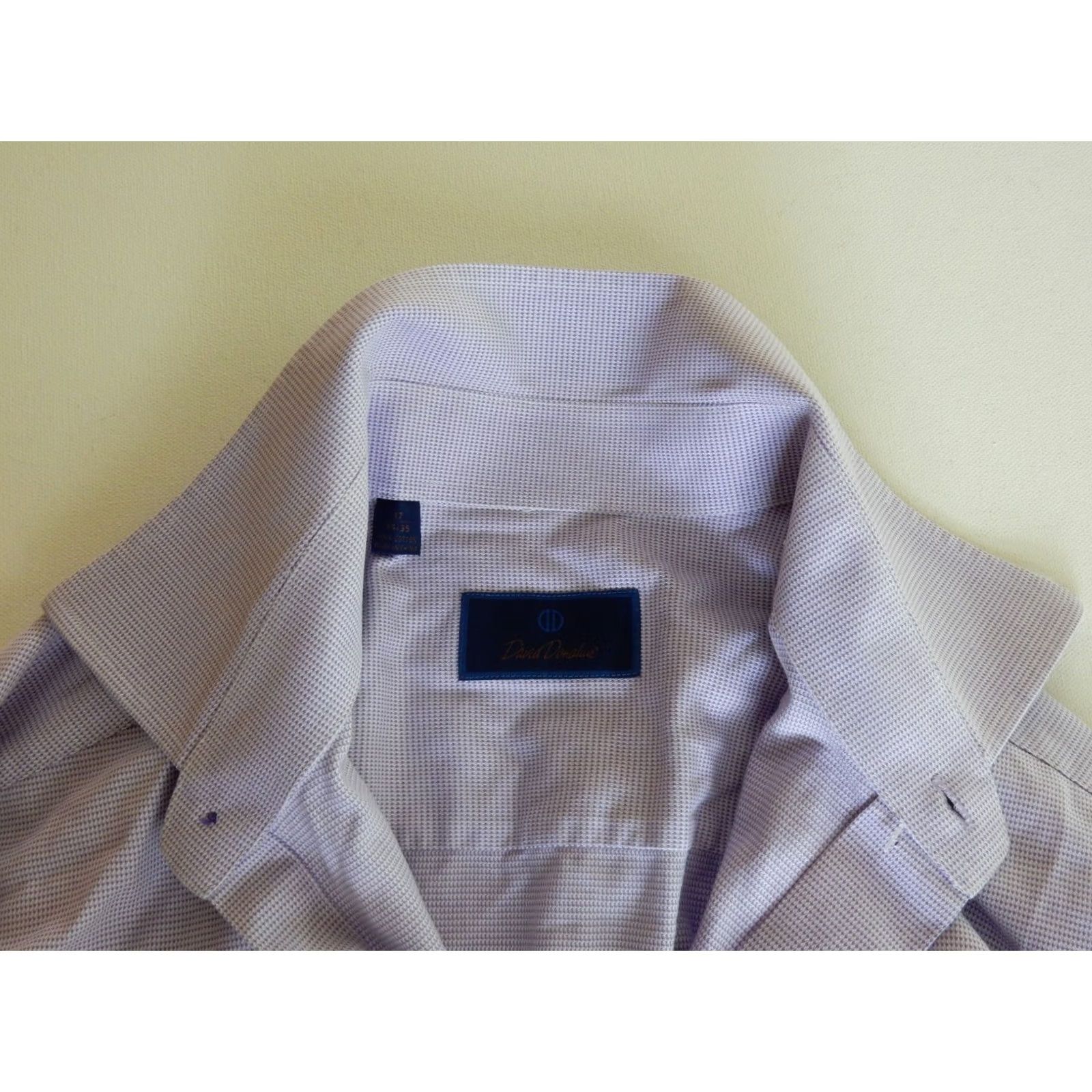 David Donahue David Donahue Dress Shirt Men Size 17-34/35 Long Sleeve Purple Cotton Cotton 17-34/35 Shirt Mens Size 46R - 4 Thumbnail
